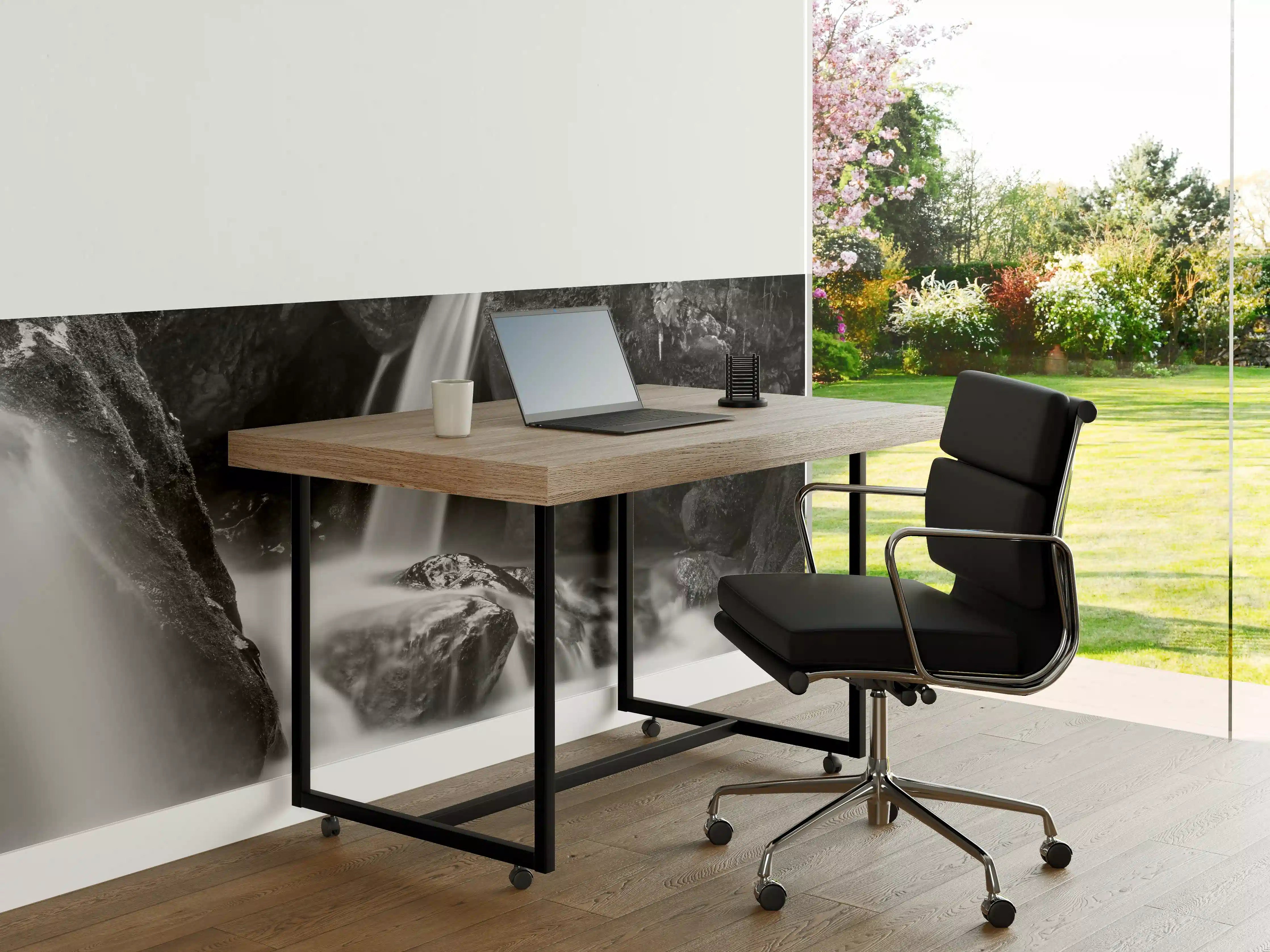 Büro Wandgestaltung - Schwarzweißer Wasserfall