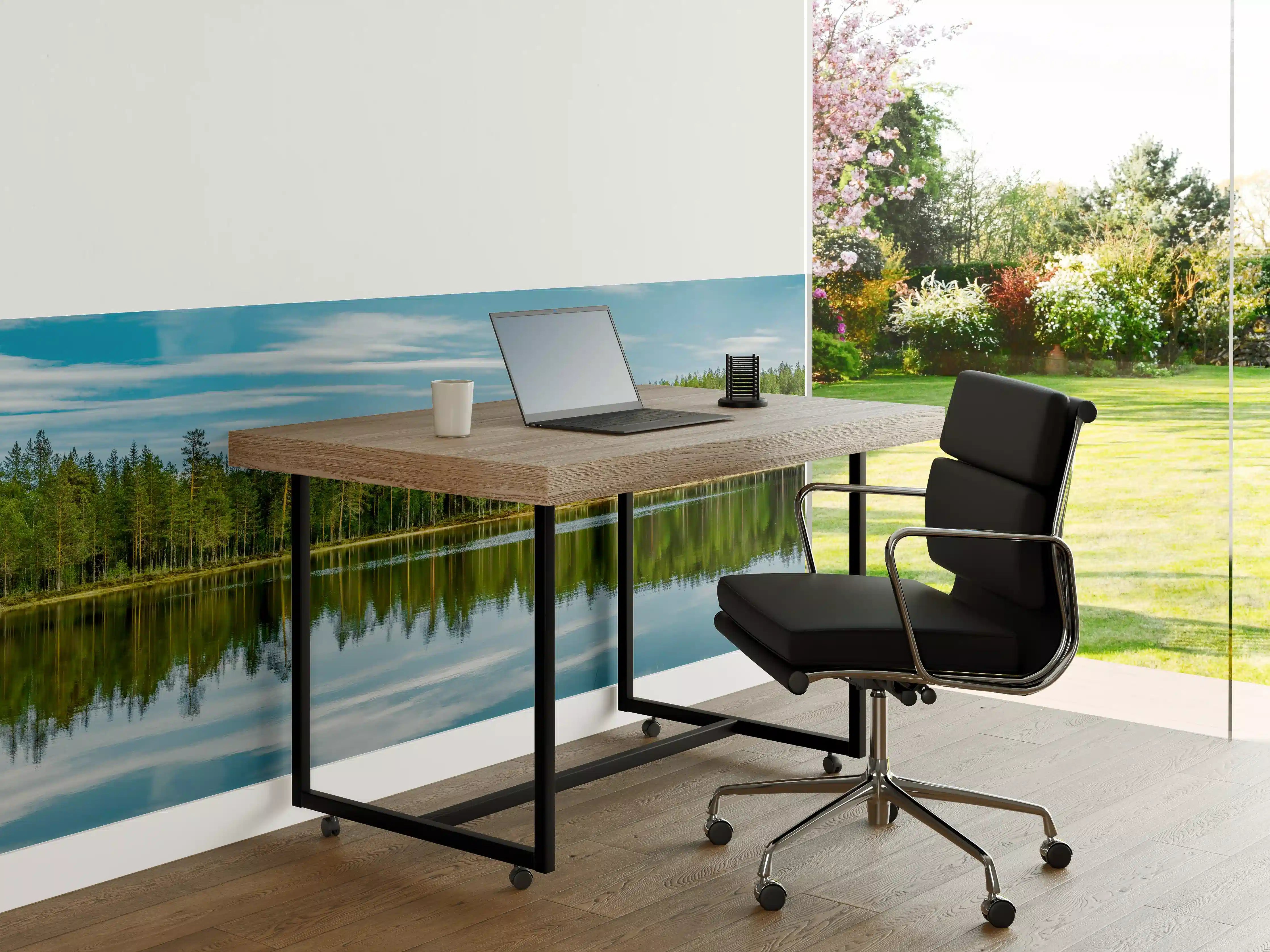 Büro Wandgestaltung - Schwedisches See-Panorama Grün-Blau