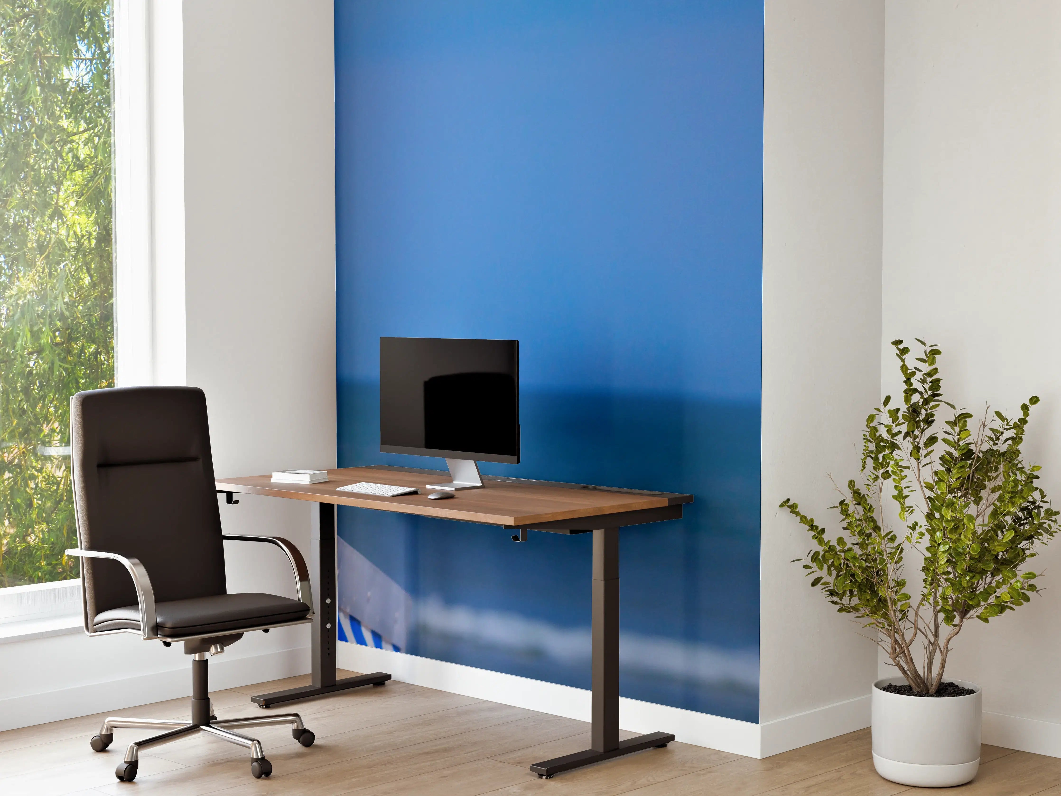 Büro Wandgestaltung - Seegull am Strand mit blauem Hintergrund
