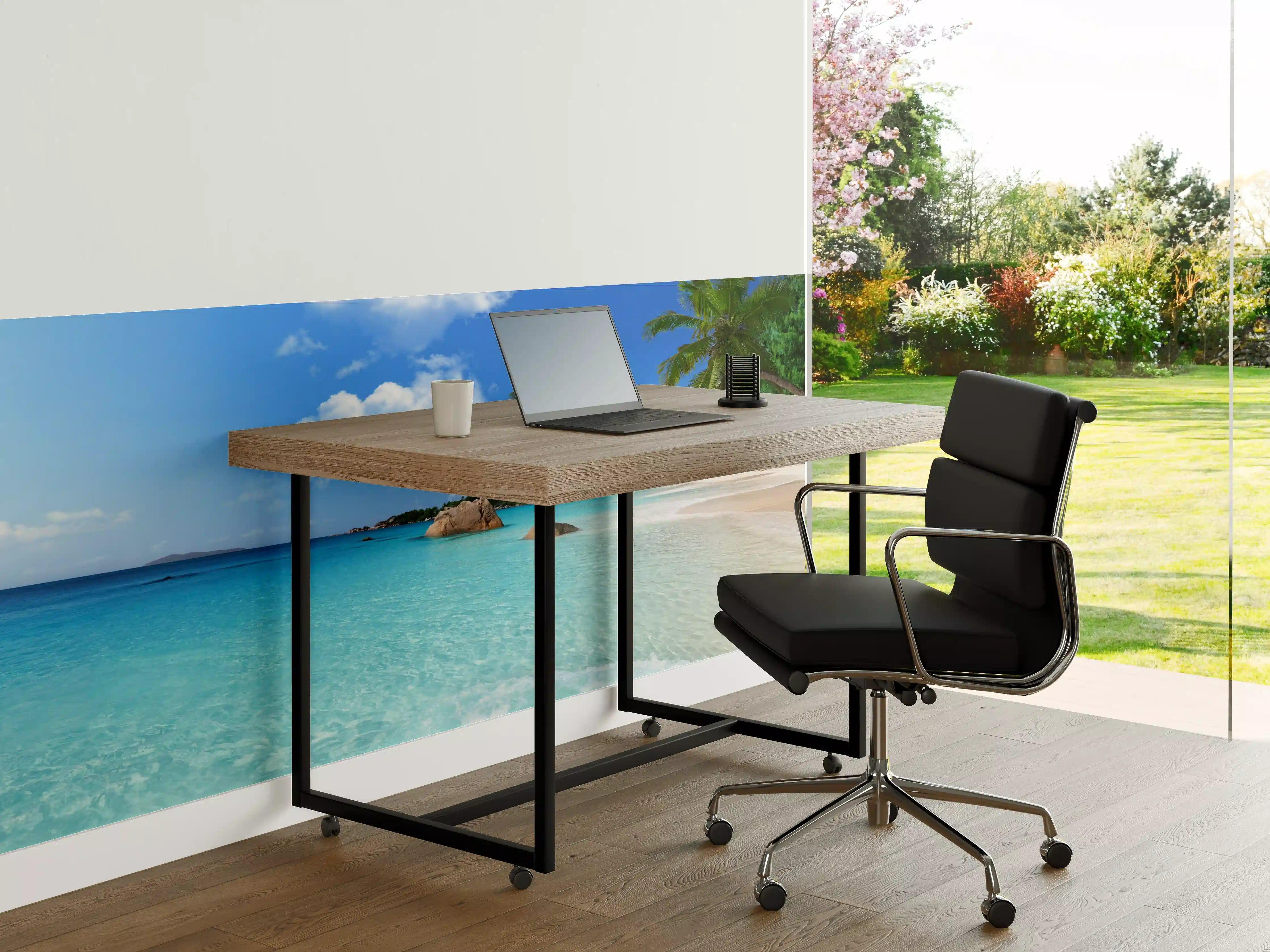 Büro Wandgestaltung - Seychellen Paradiesstrand Türkis