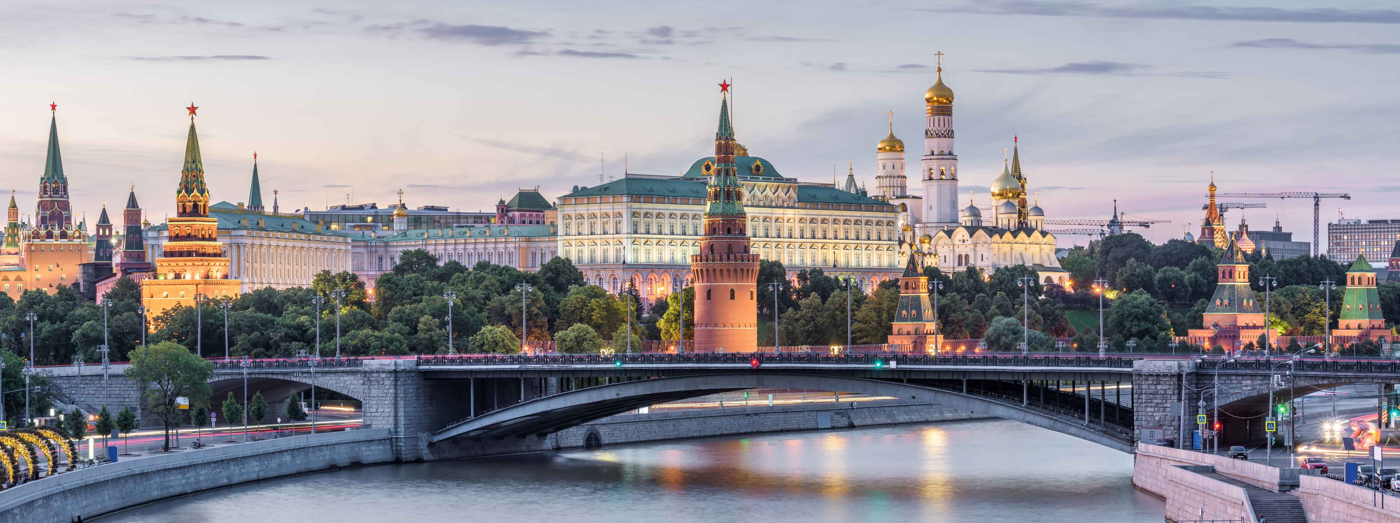 Büro Wandgestaltung-Sicht auf den Kreml in Moskau bei Sonnenuntergang