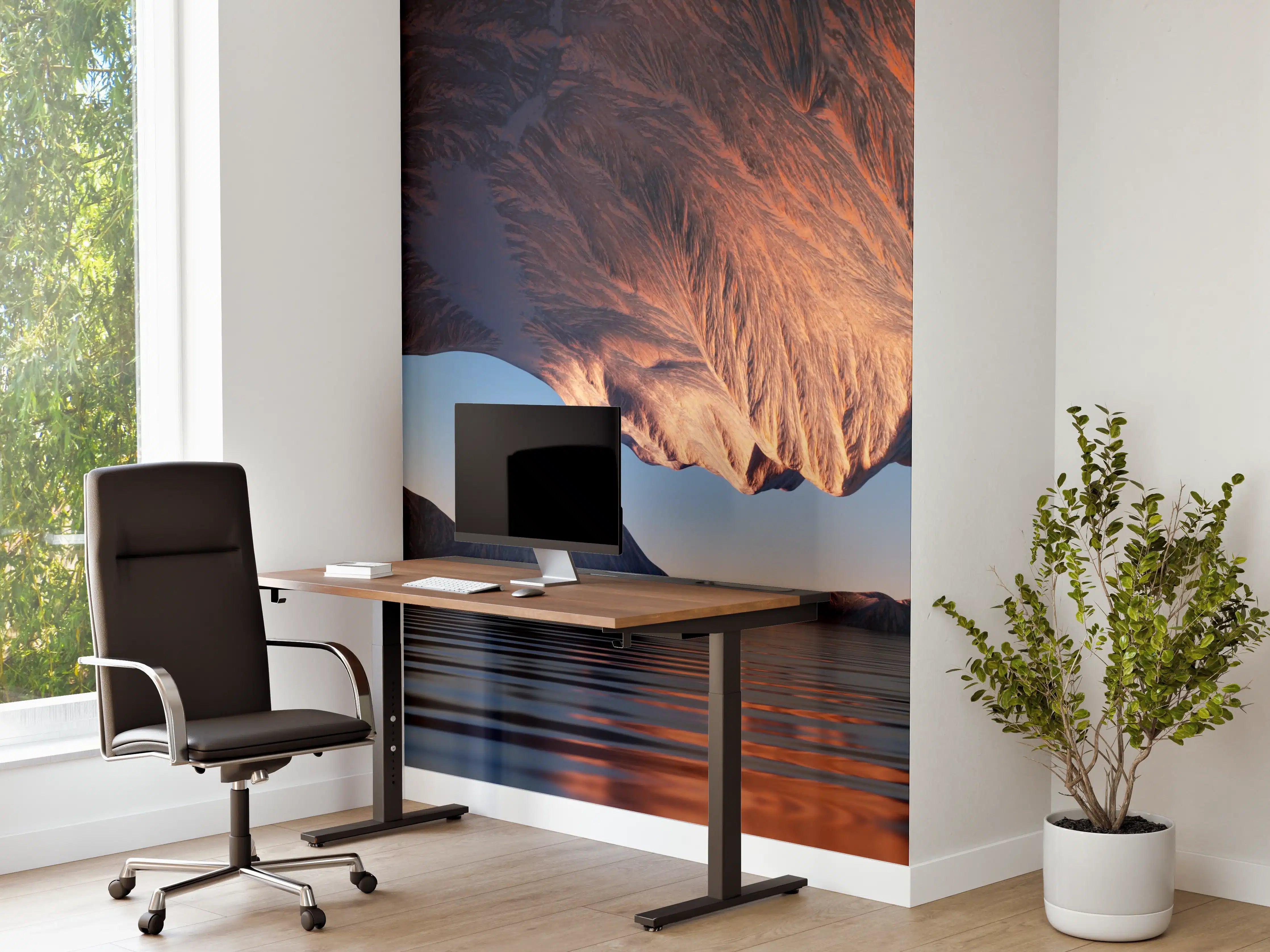 Büro Wandgestaltung - Silberner Gipfel im Abendlicht
