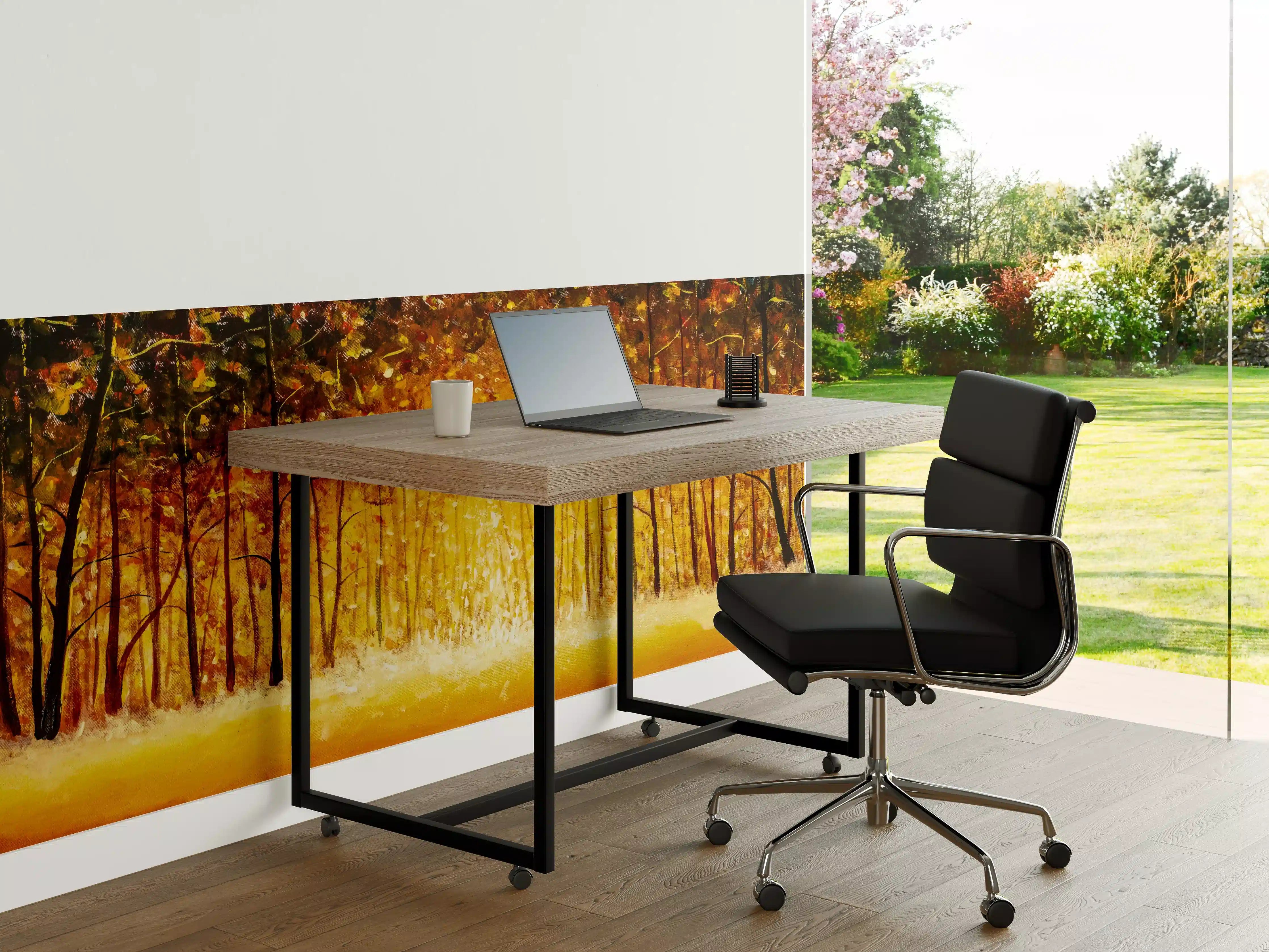Büro Wandgestaltung - Silberner Herbst bei Dämmerung