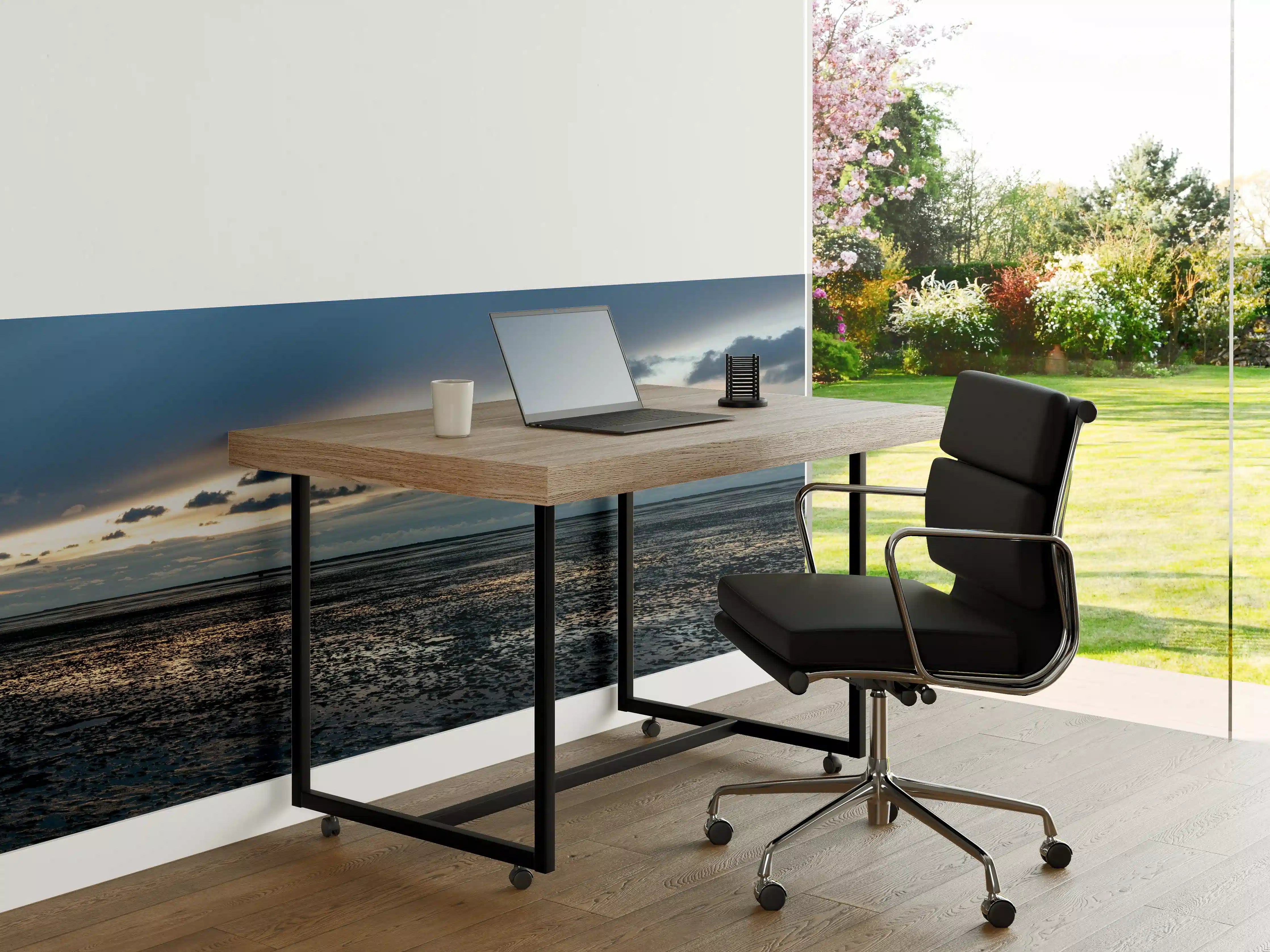Büro Wandgestaltung - Silberner Leuchtturm bei Dämmerung