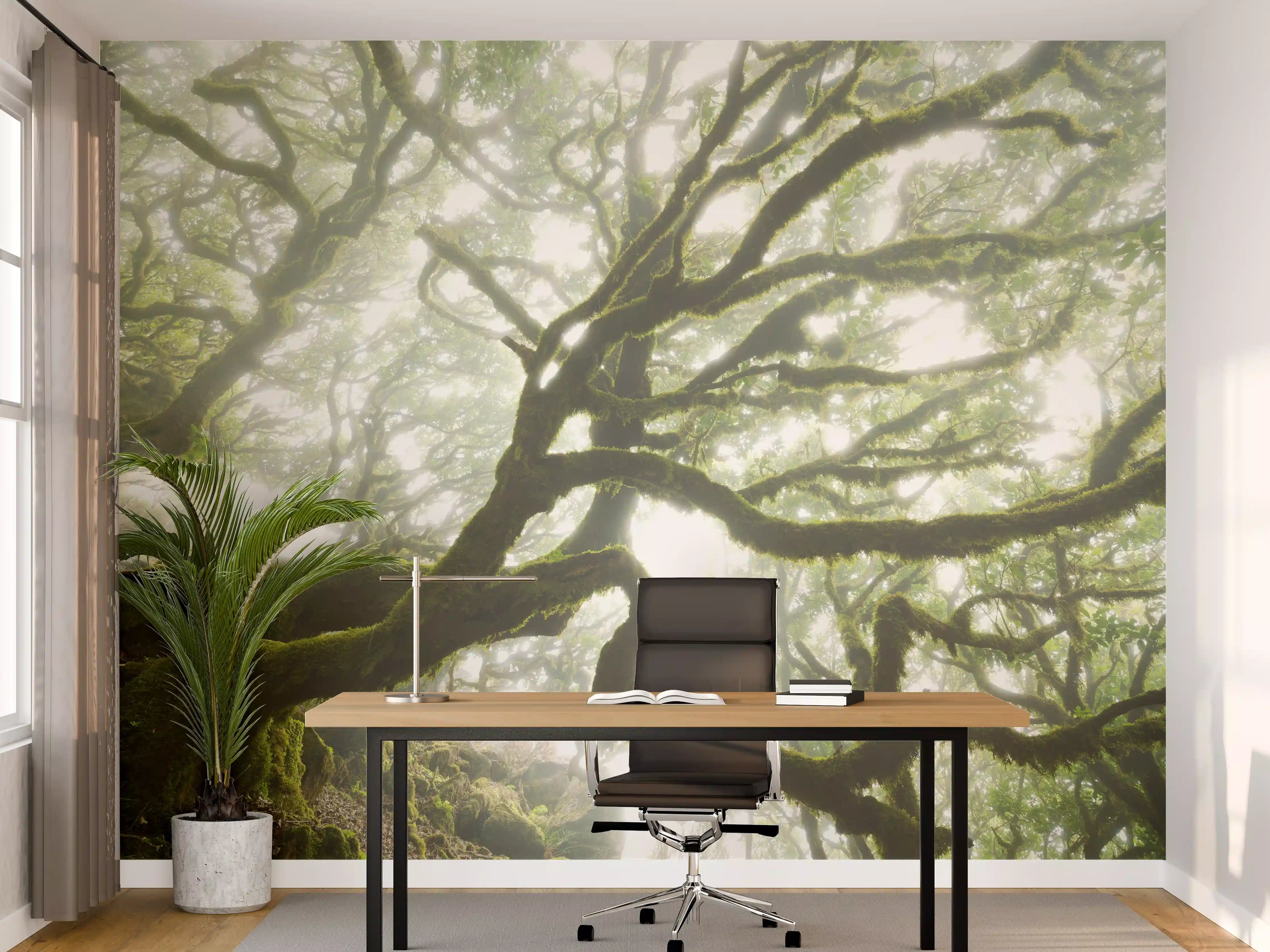Büro Wandgestaltung - Silberner Nebelbaum