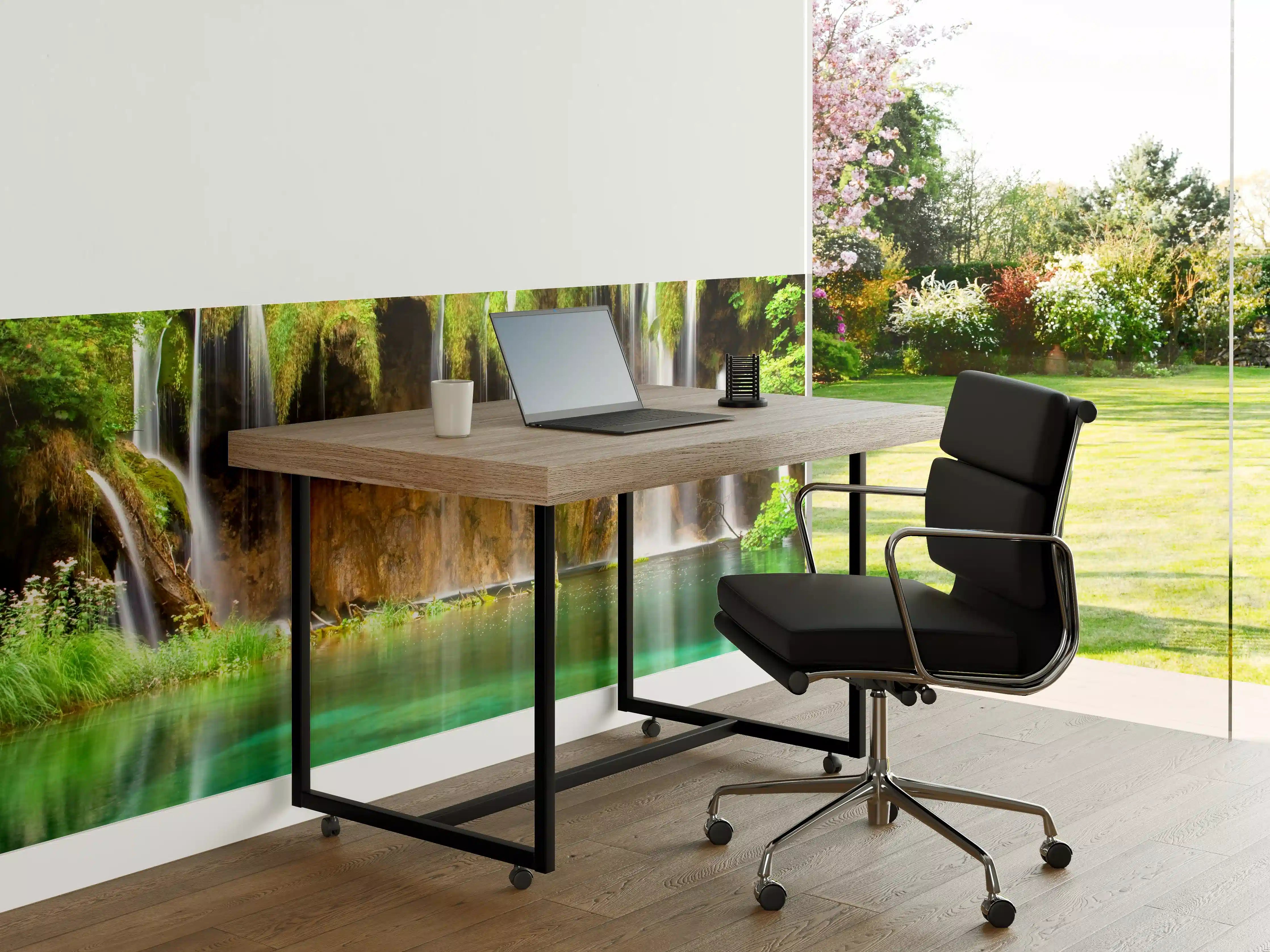 Büro Wandgestaltung - Silberner Wasserfall im Dschungel