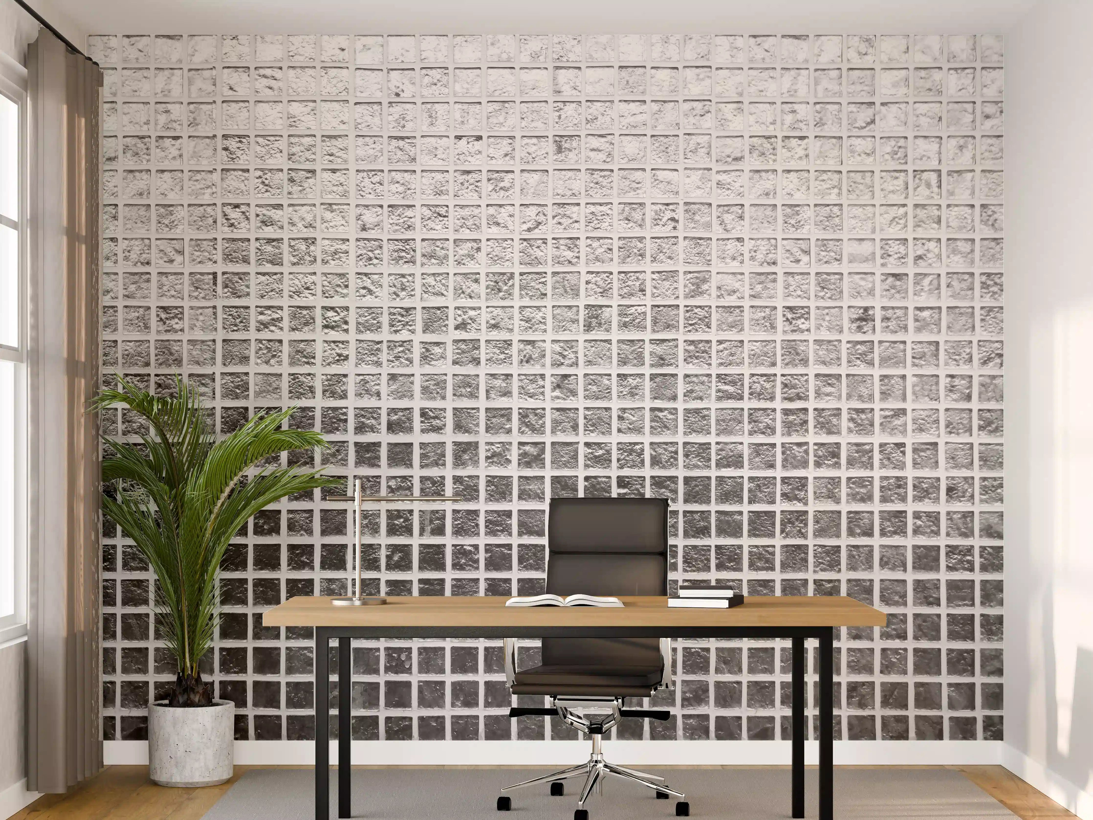 Büro Wandgestaltung - Silbernes Fliesen Mosaikmuster