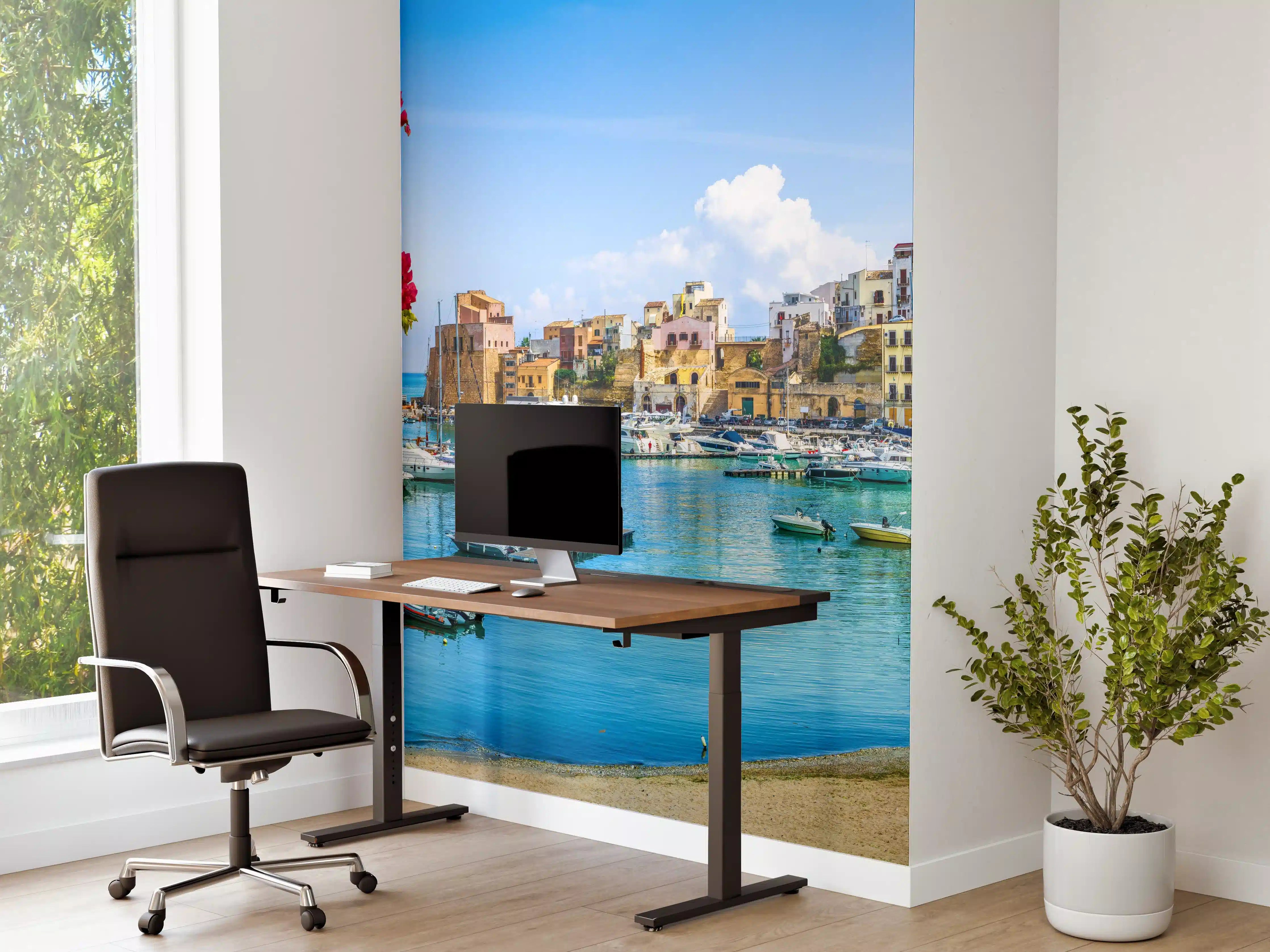 Büro Wandgestaltung - Sizilianische Hafenstadt Castellammare del Golfo