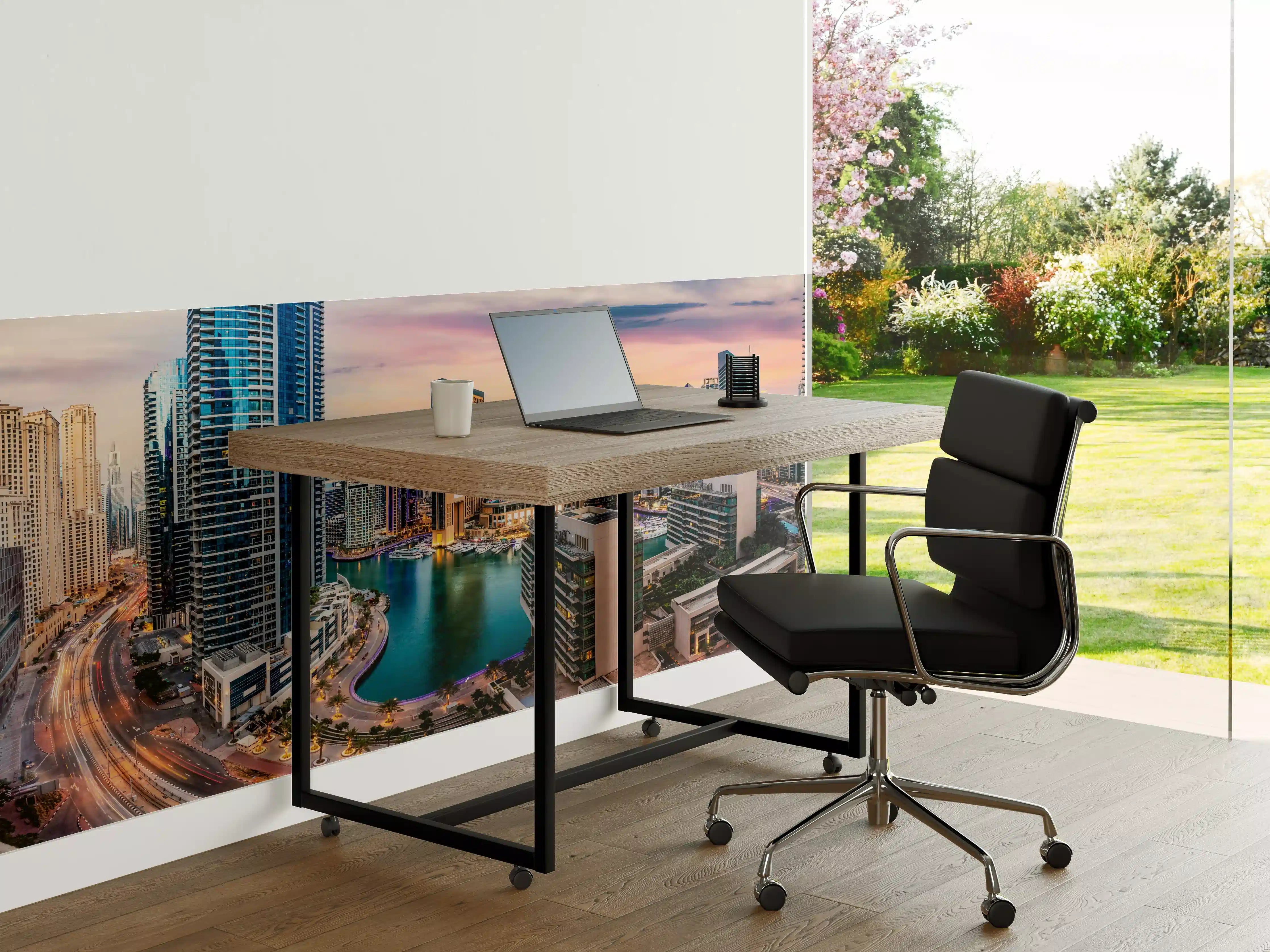 Büro Wandgestaltung - Skyline des Jachthafens von Dubai bei Sonnenuntergang