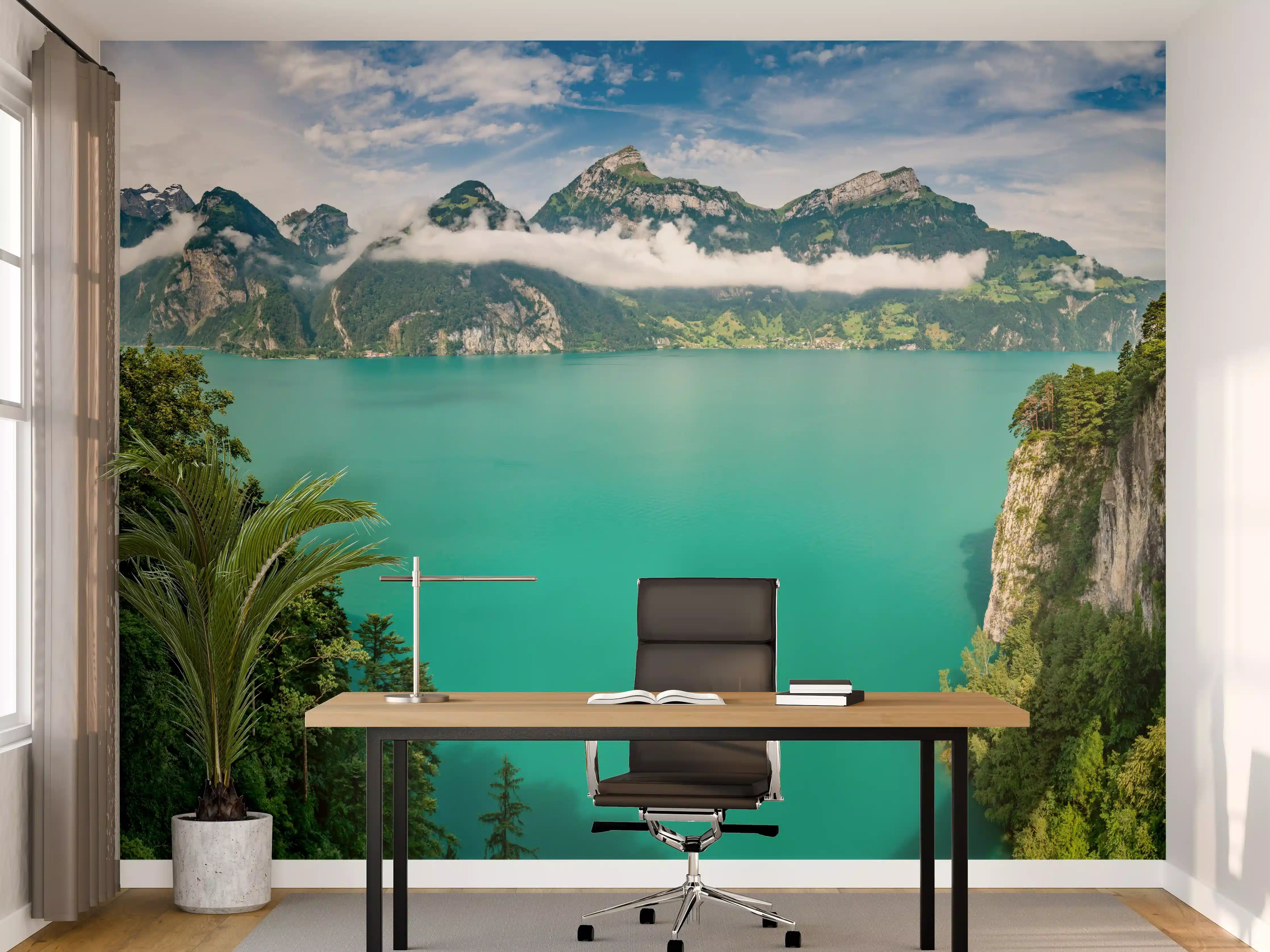 Büro Wandgestaltung - Sommeralpen im Blick- Schweiz