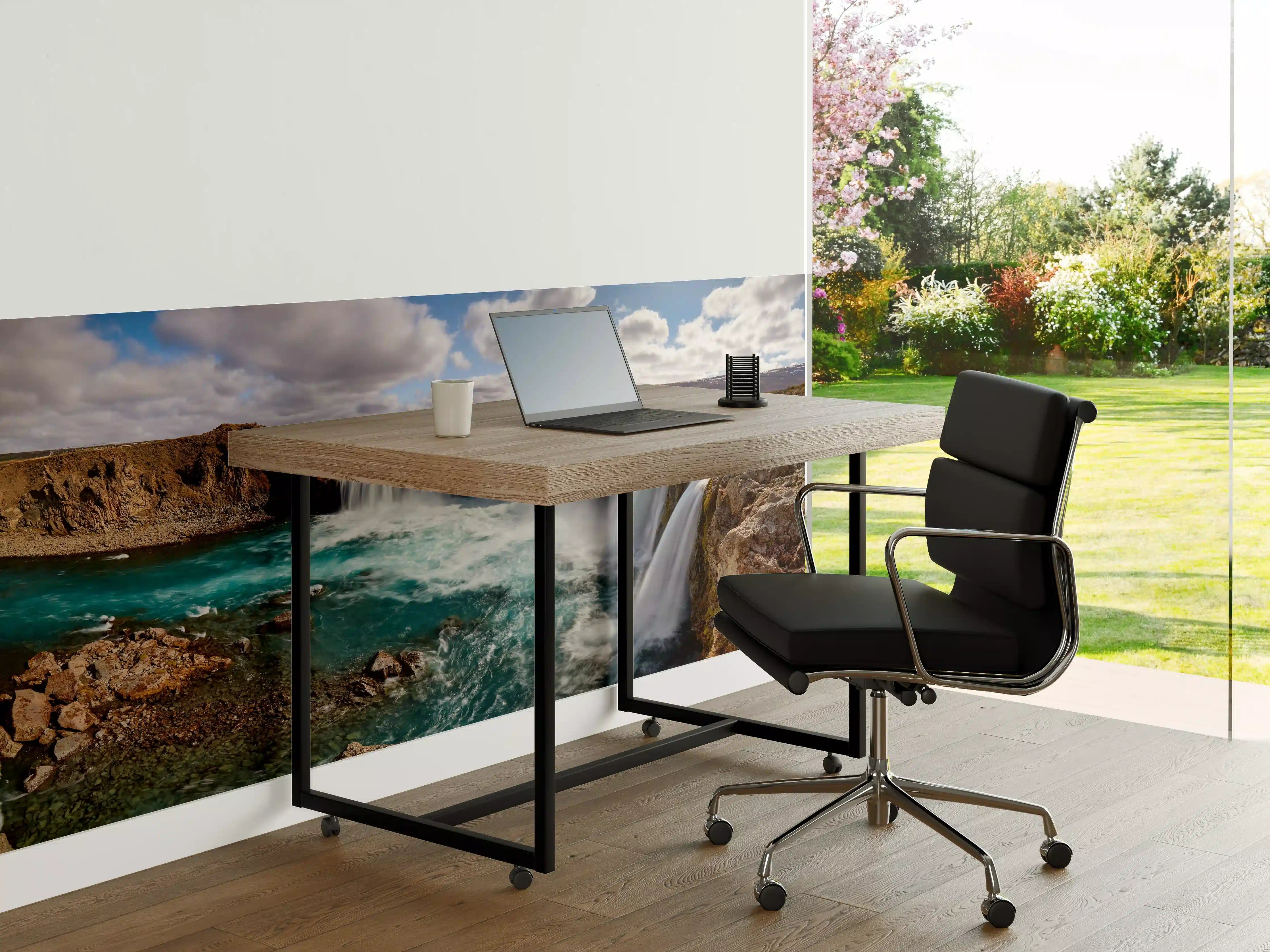 Büro Wandgestaltung - Sommerliche Wasserfall-Landschaft mit klarem Wasser