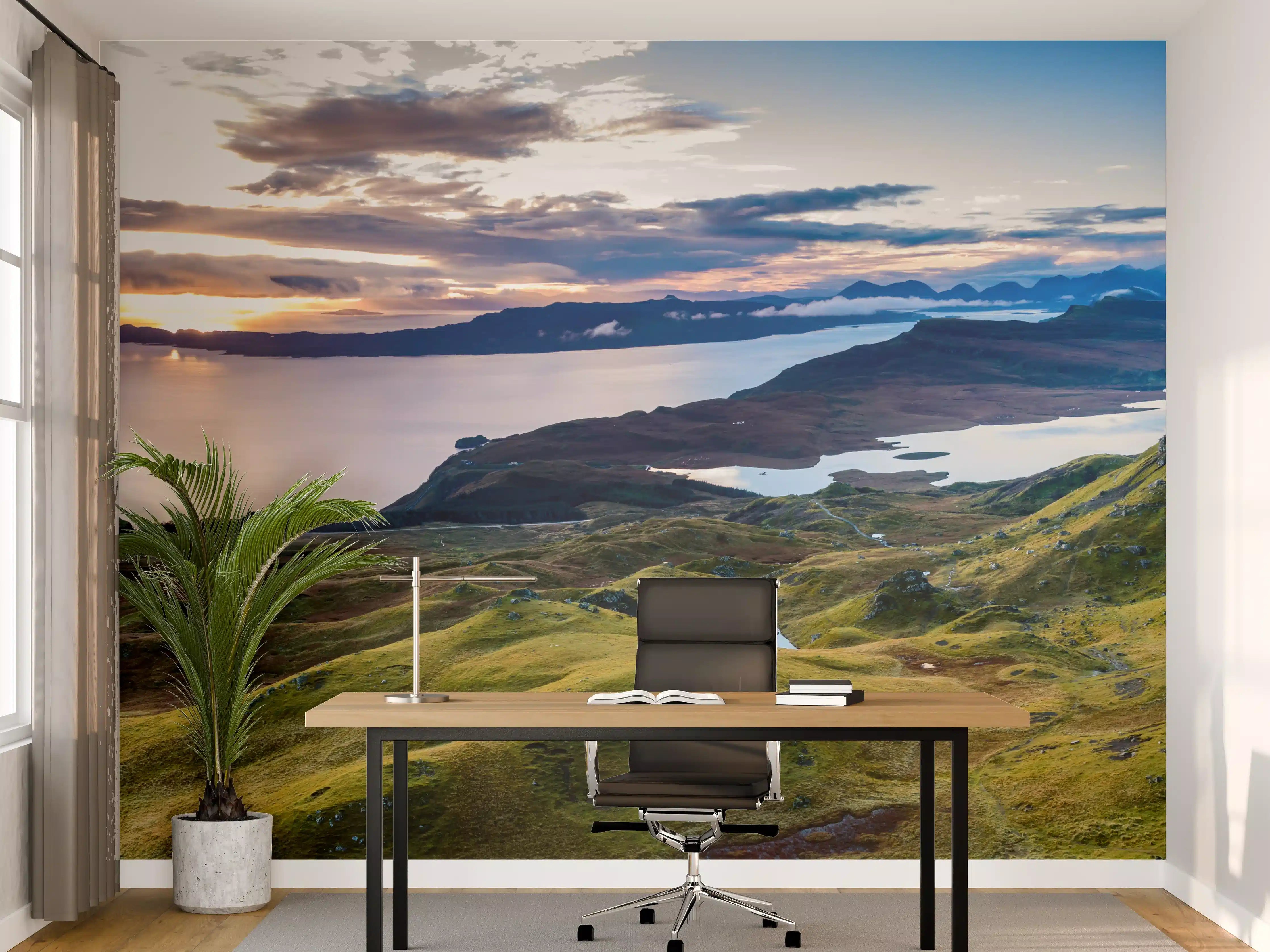 Büro Wandgestaltung - Sonnenaufgang auf der Isle of Skye