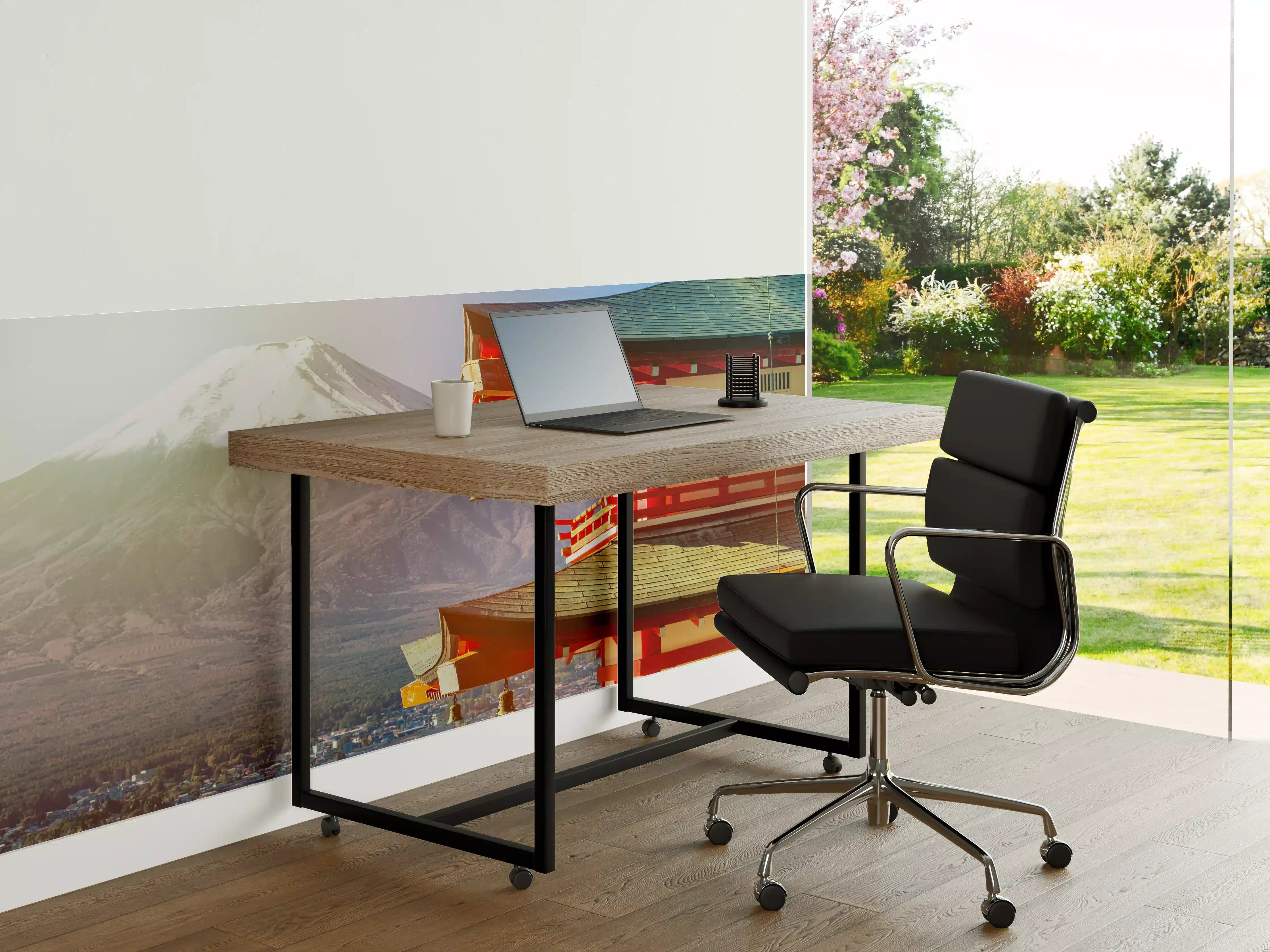 Büro Wandgestaltung - Sonnenaufgang des Berges Fuji und rote Pagode
