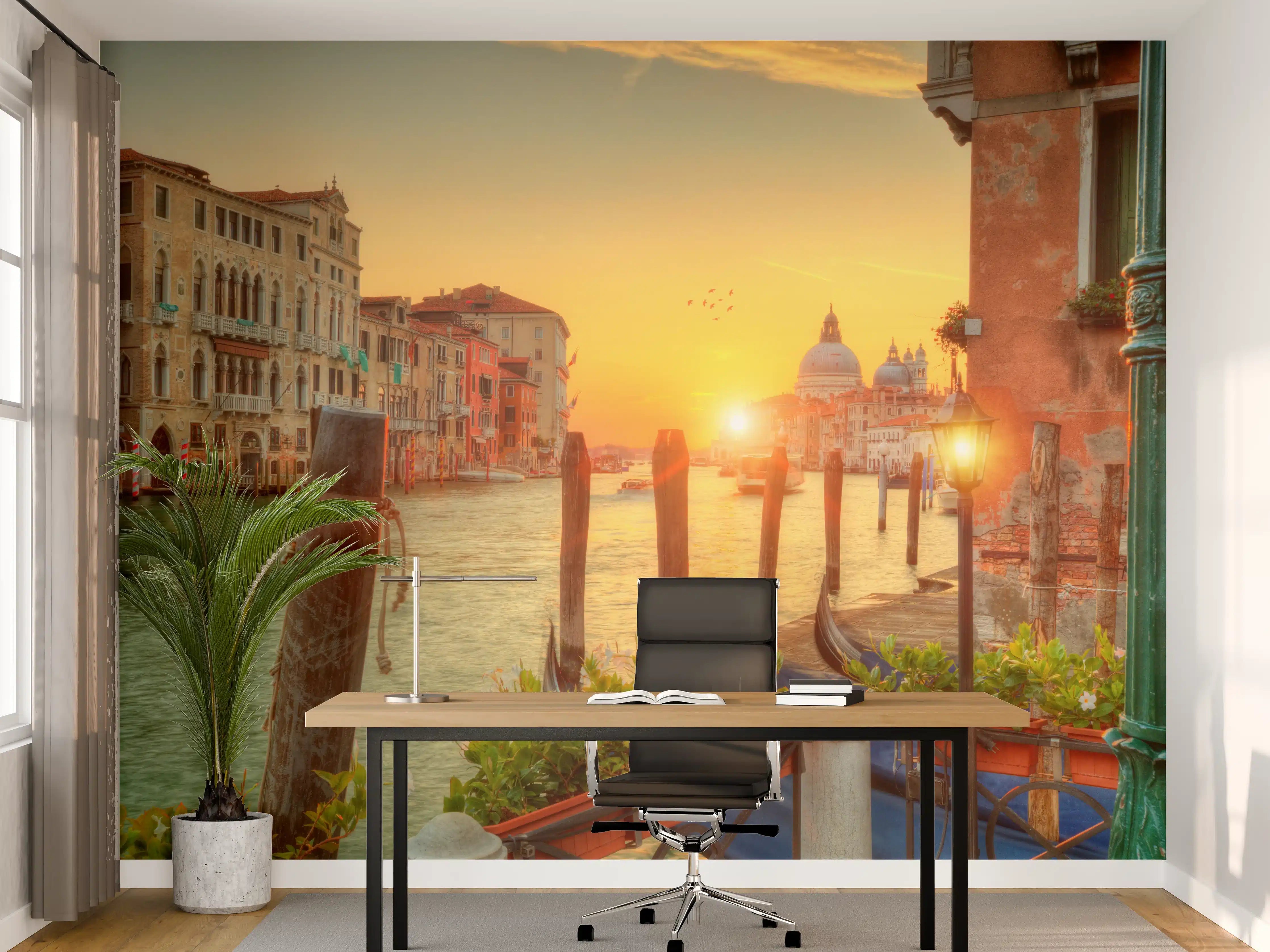 Büro Wandgestaltung - Sonnenaufgang im Grand Canal der Kirche Santa Maria