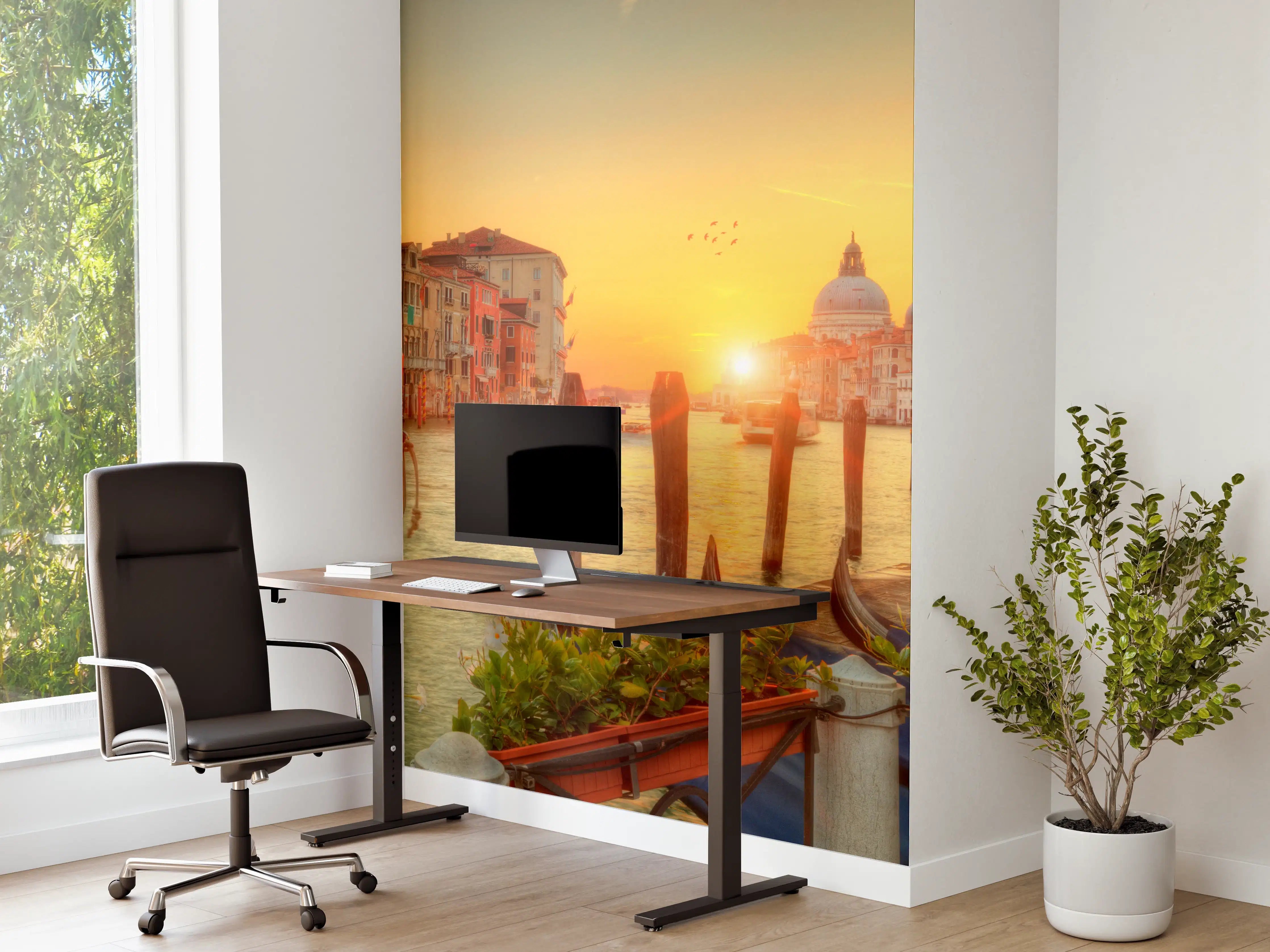 Büro Wandgestaltung - Sonnenaufgang im Grand Canal der Kirche Santa Maria