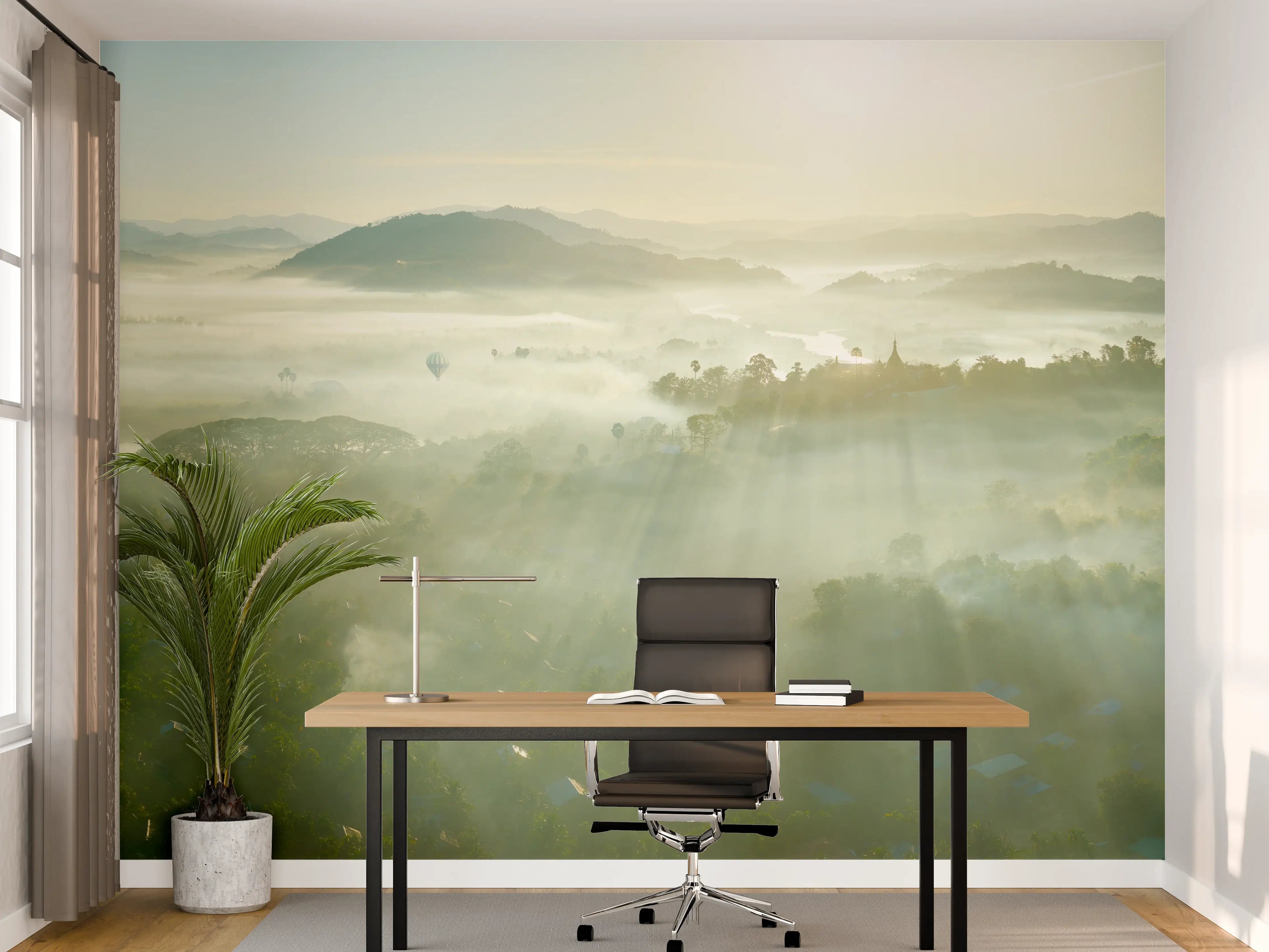 Büro Wandgestaltung - Sonnenaufgang in den Bergen Myanmars