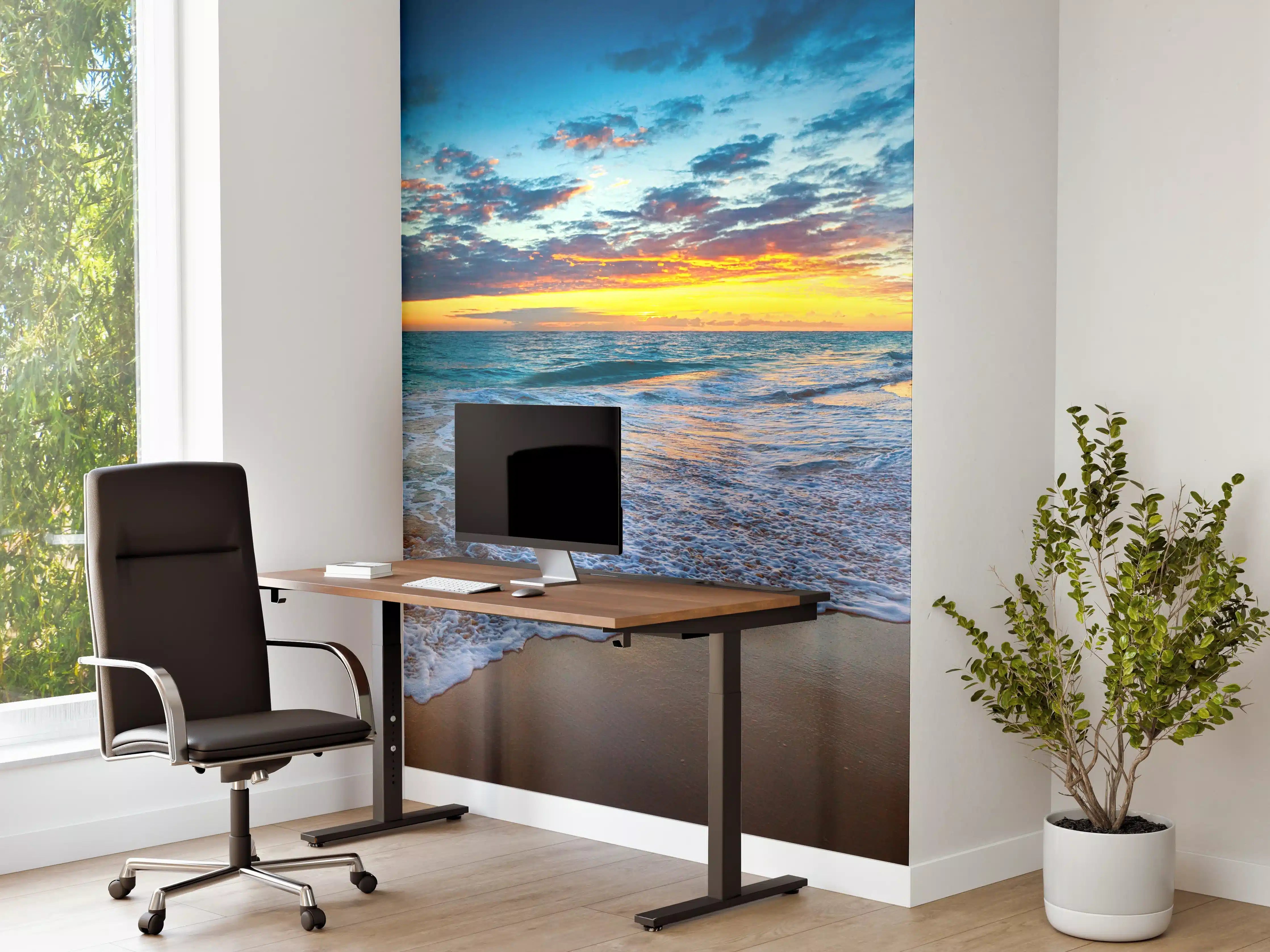 Büro Wandgestaltung - Sonnenaufgang über dem Strand