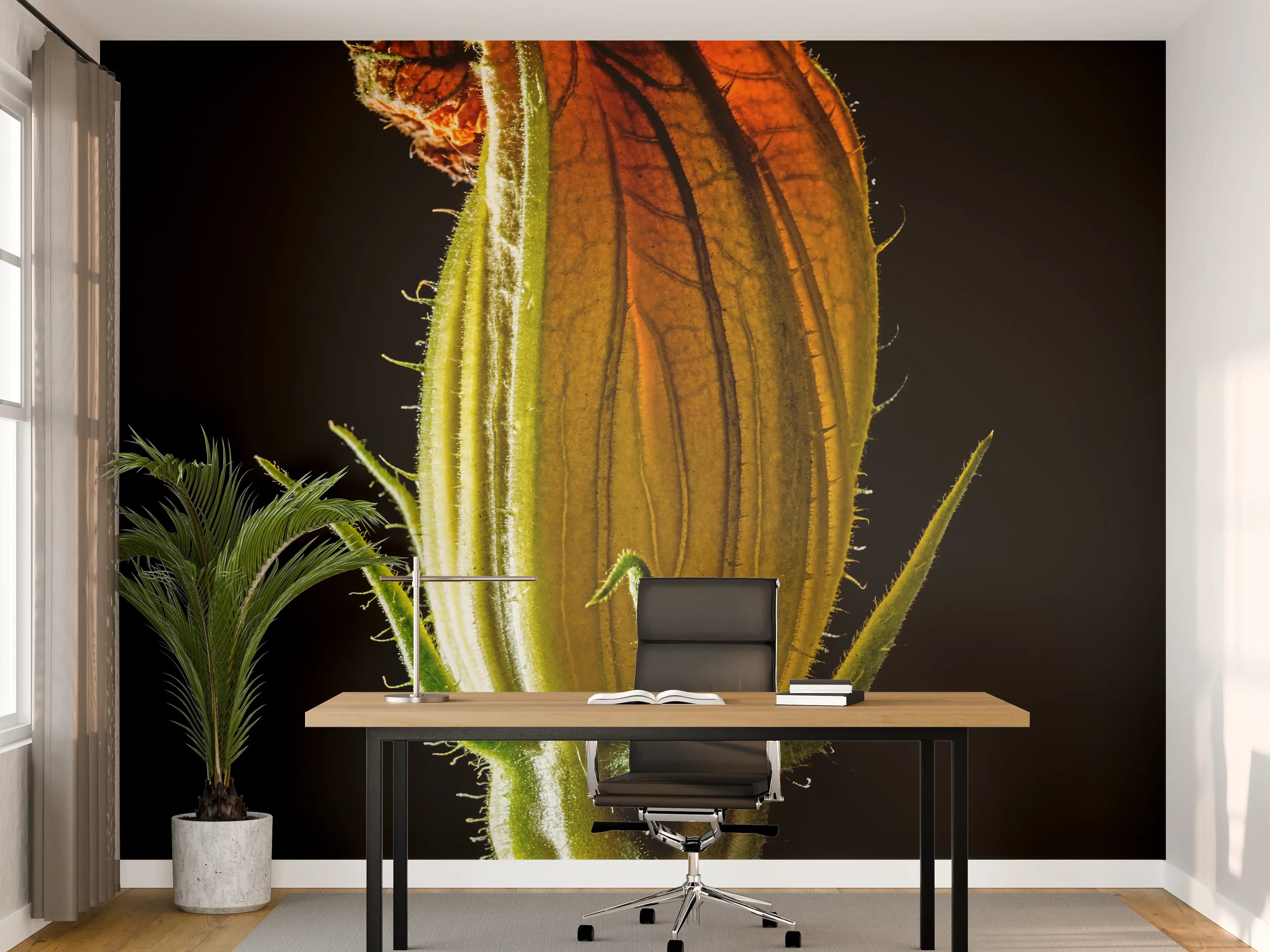 Büro Wandgestaltung - Sonnenblume in Nahaufnahme