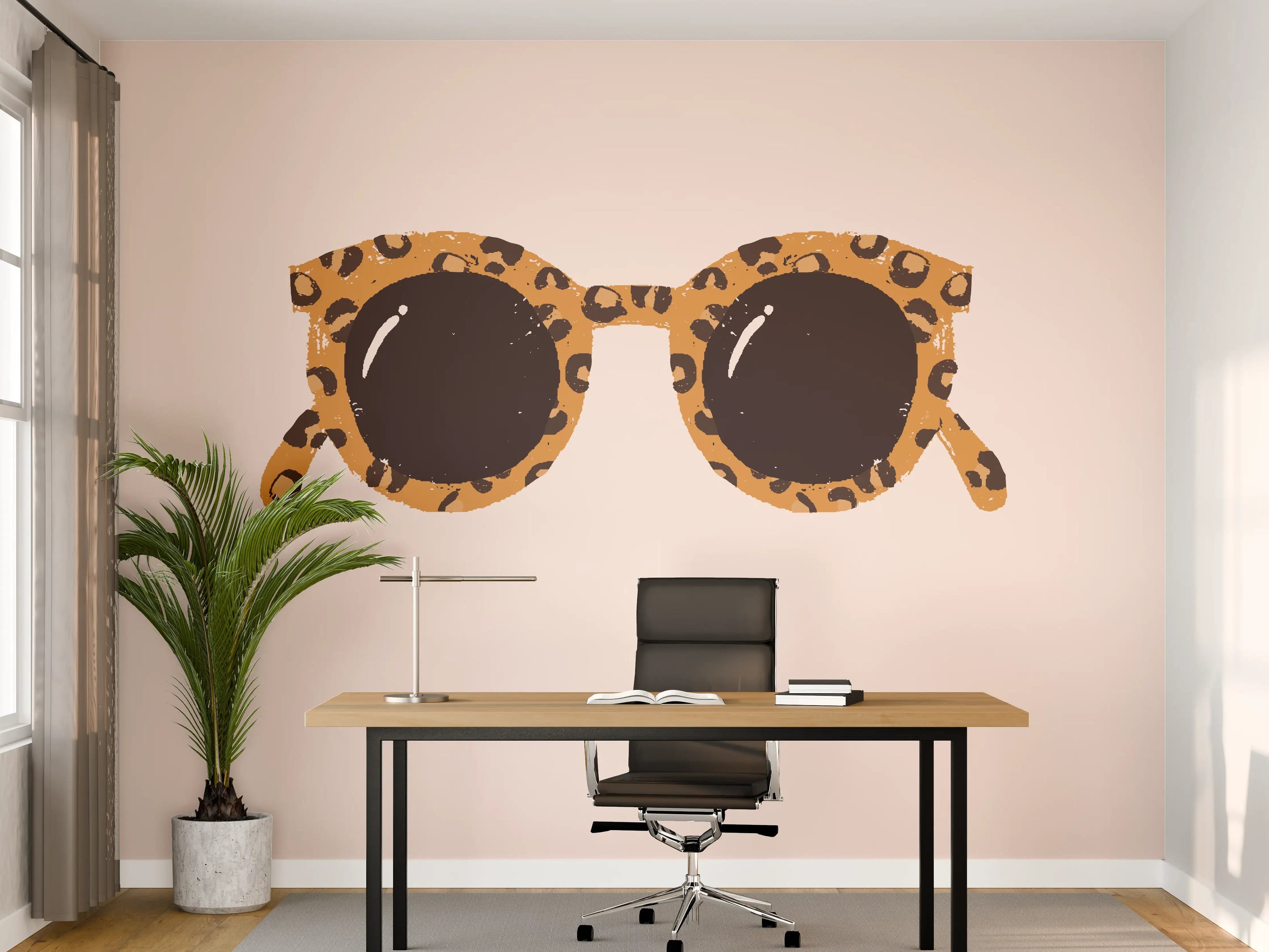 Büro Wandgestaltung - Sonnenbrille - Leopardenmuster