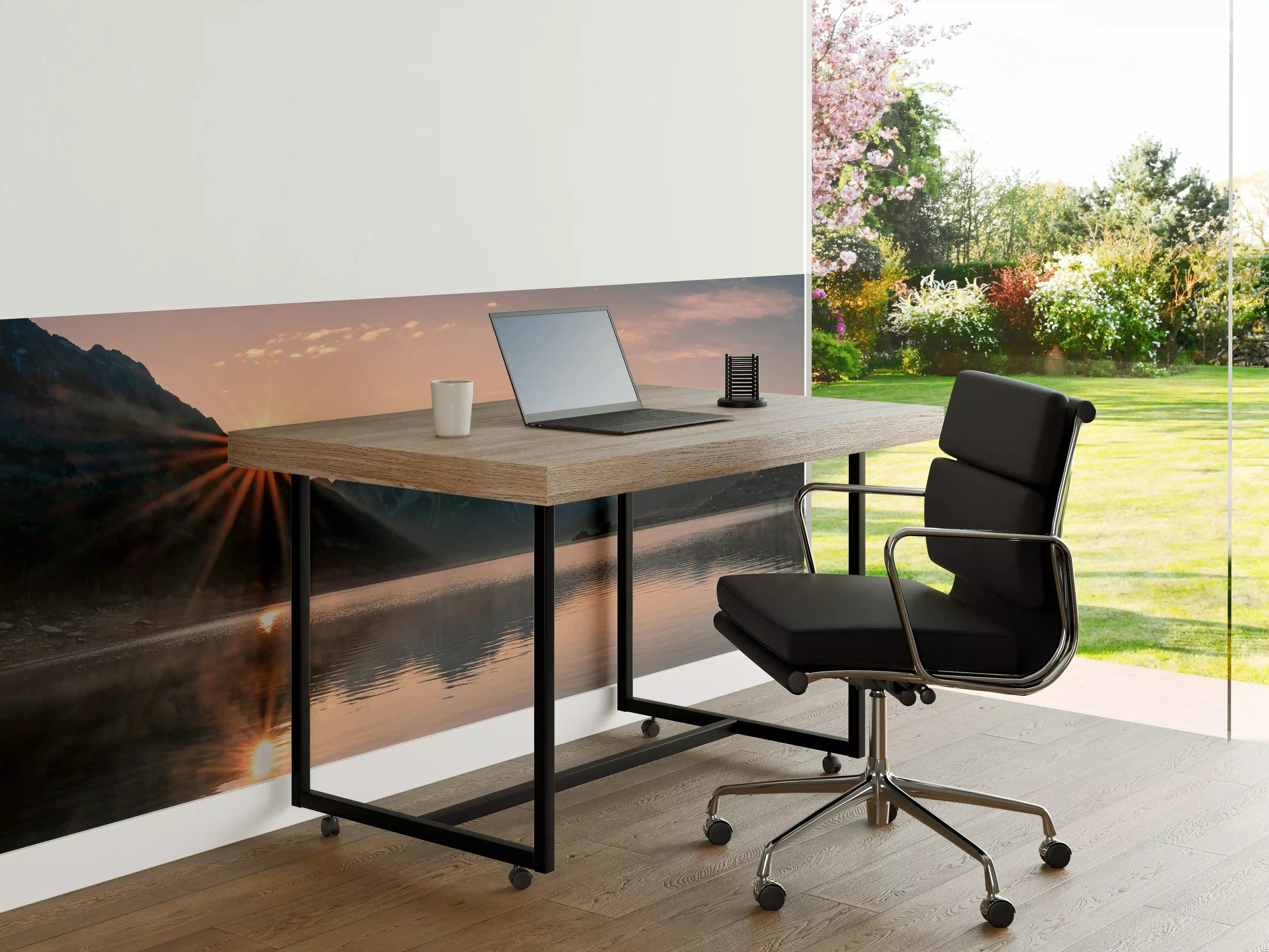 Büro Wandgestaltung - Sonnenstrahlen im Bergnebel
