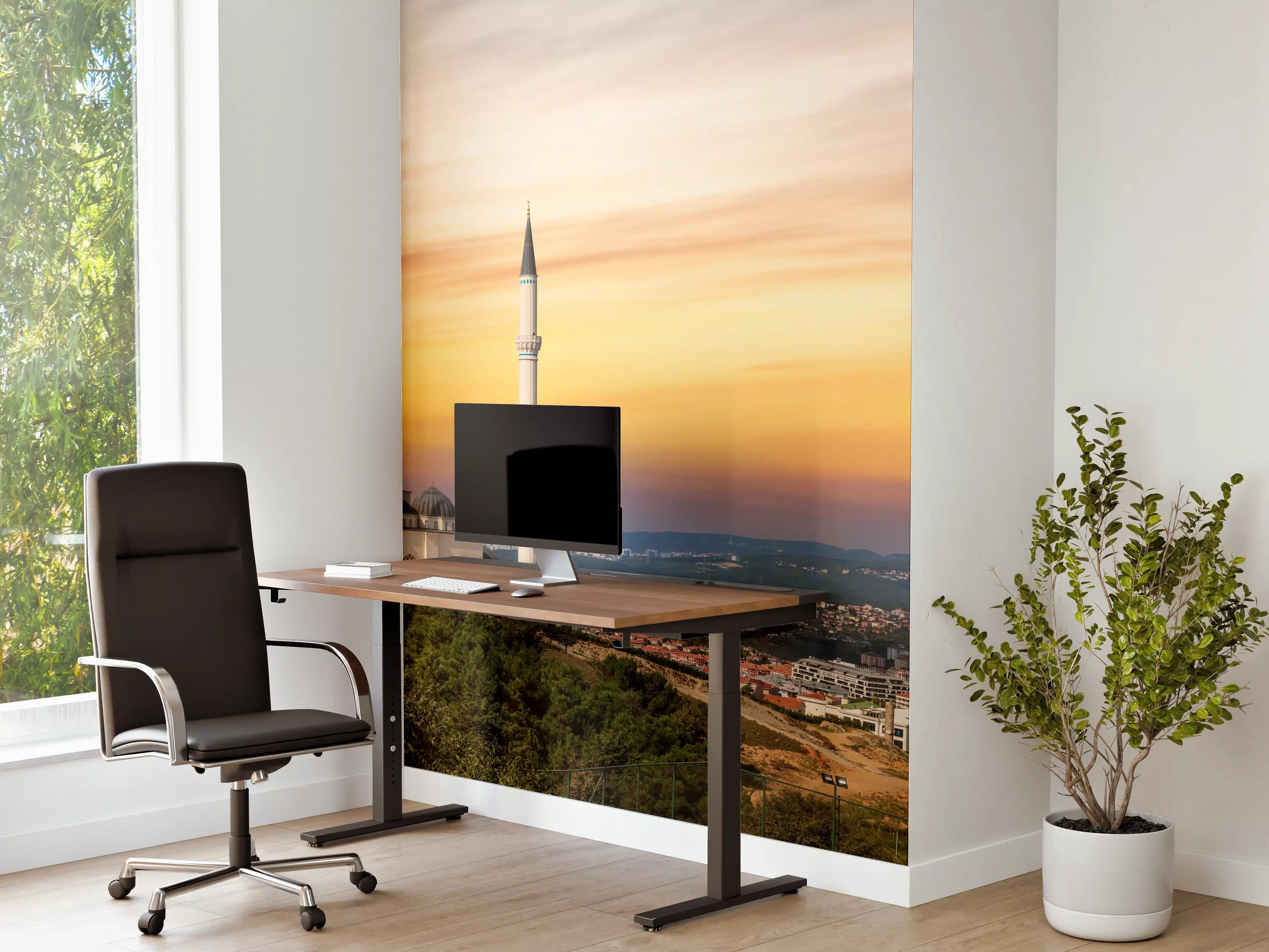 Büro Wandgestaltung - Sonnenuntergang Camlica-Moschee in Istanbul