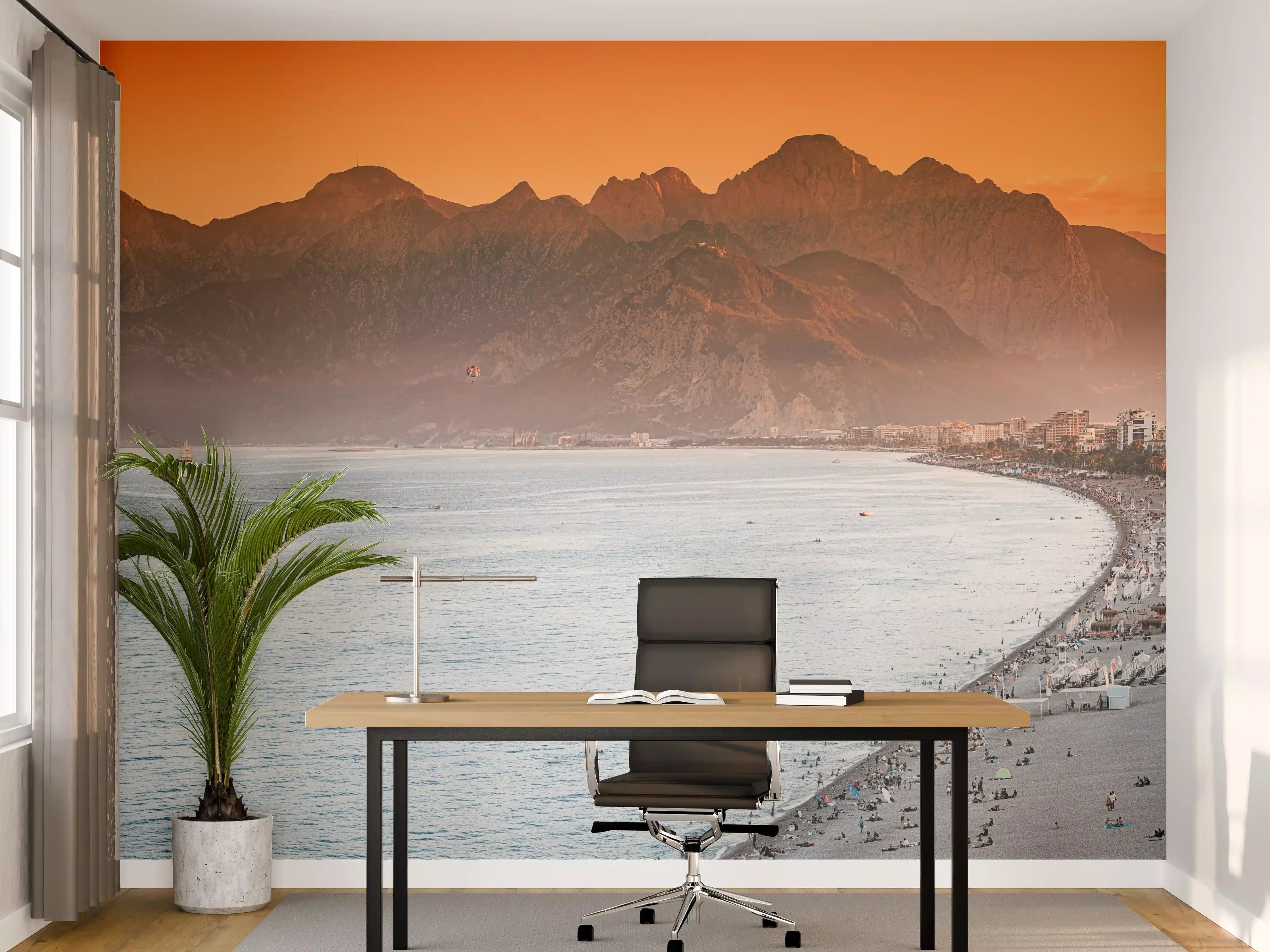 Büro Wandgestaltung - Sonnenuntergang Konyaalti Strand Türkei