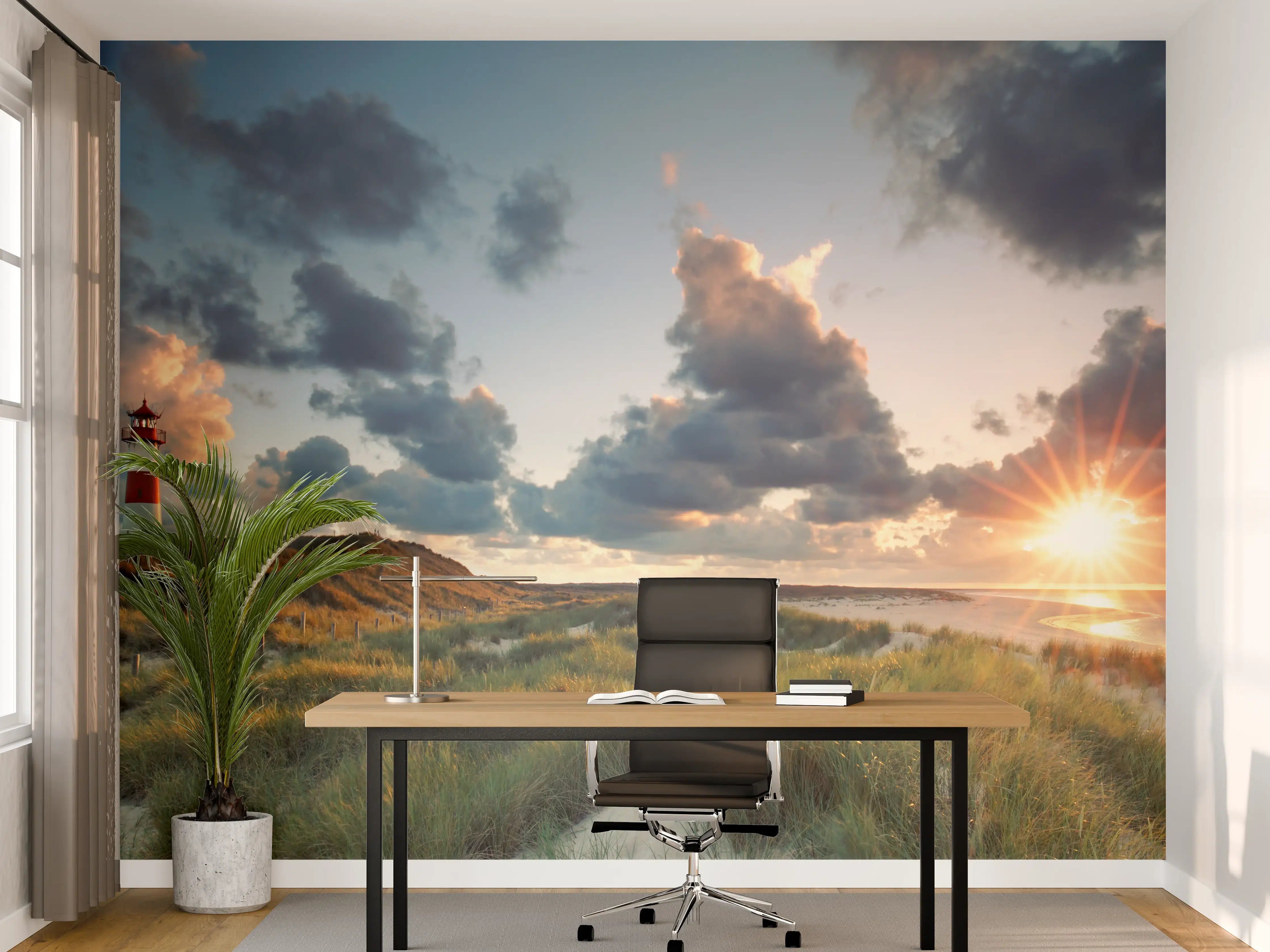 Büro Wandgestaltung - Sonnenuntergang Panorama - Sylt