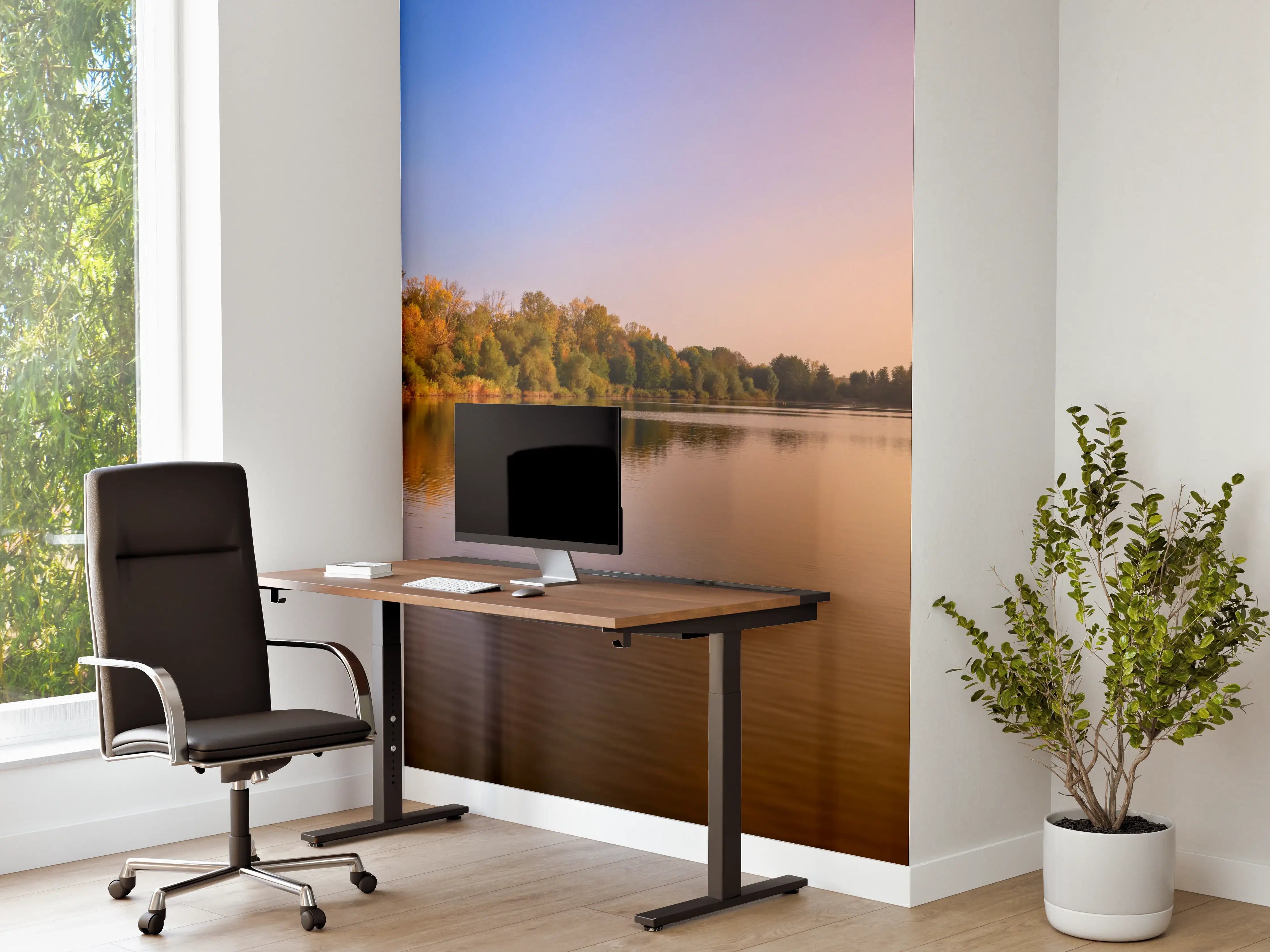 Büro Wandgestaltung - Sonnenuntergang am See