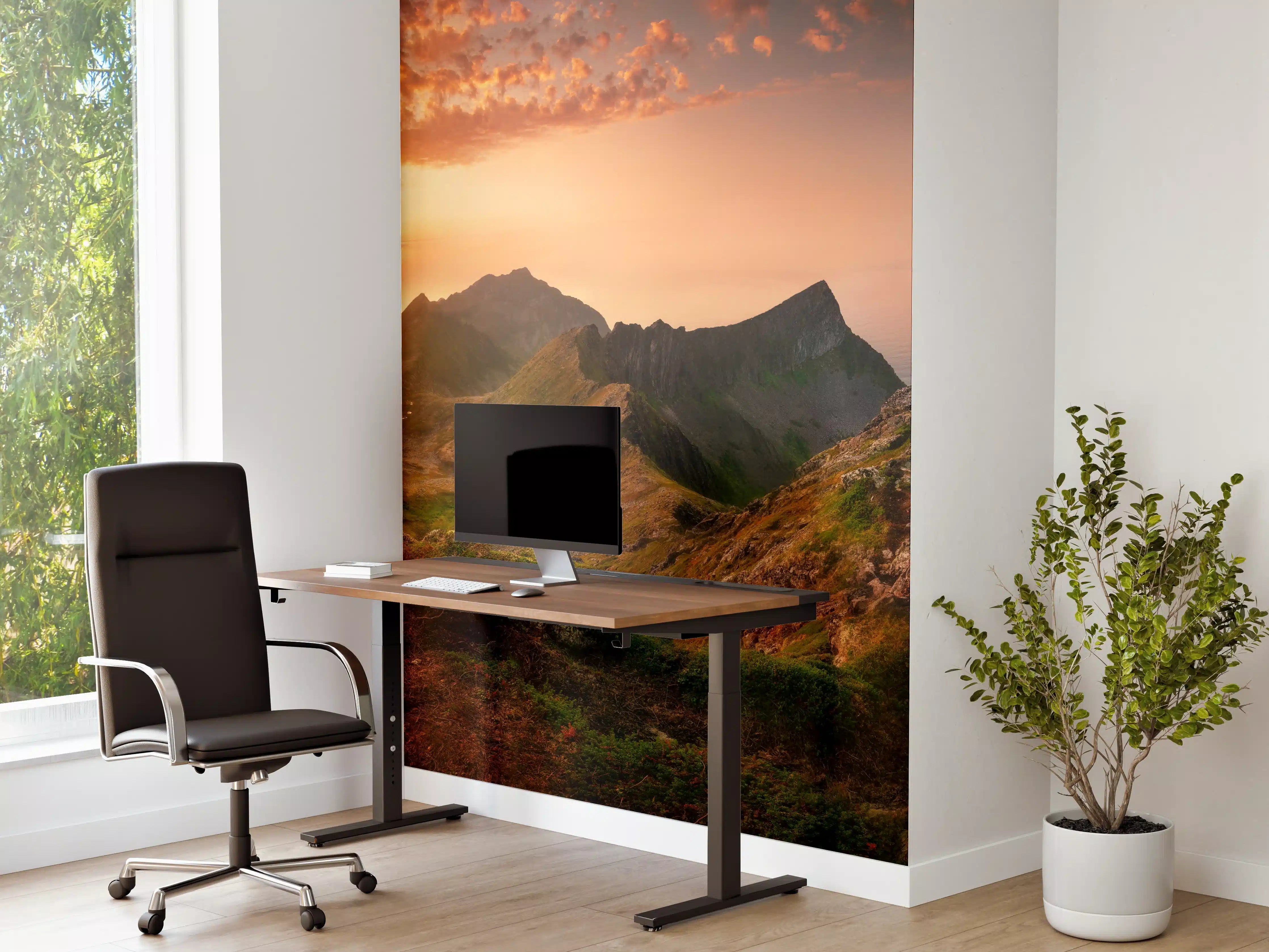 Büro Wandgestaltung - Sonnenuntergang auf der Insel Senja