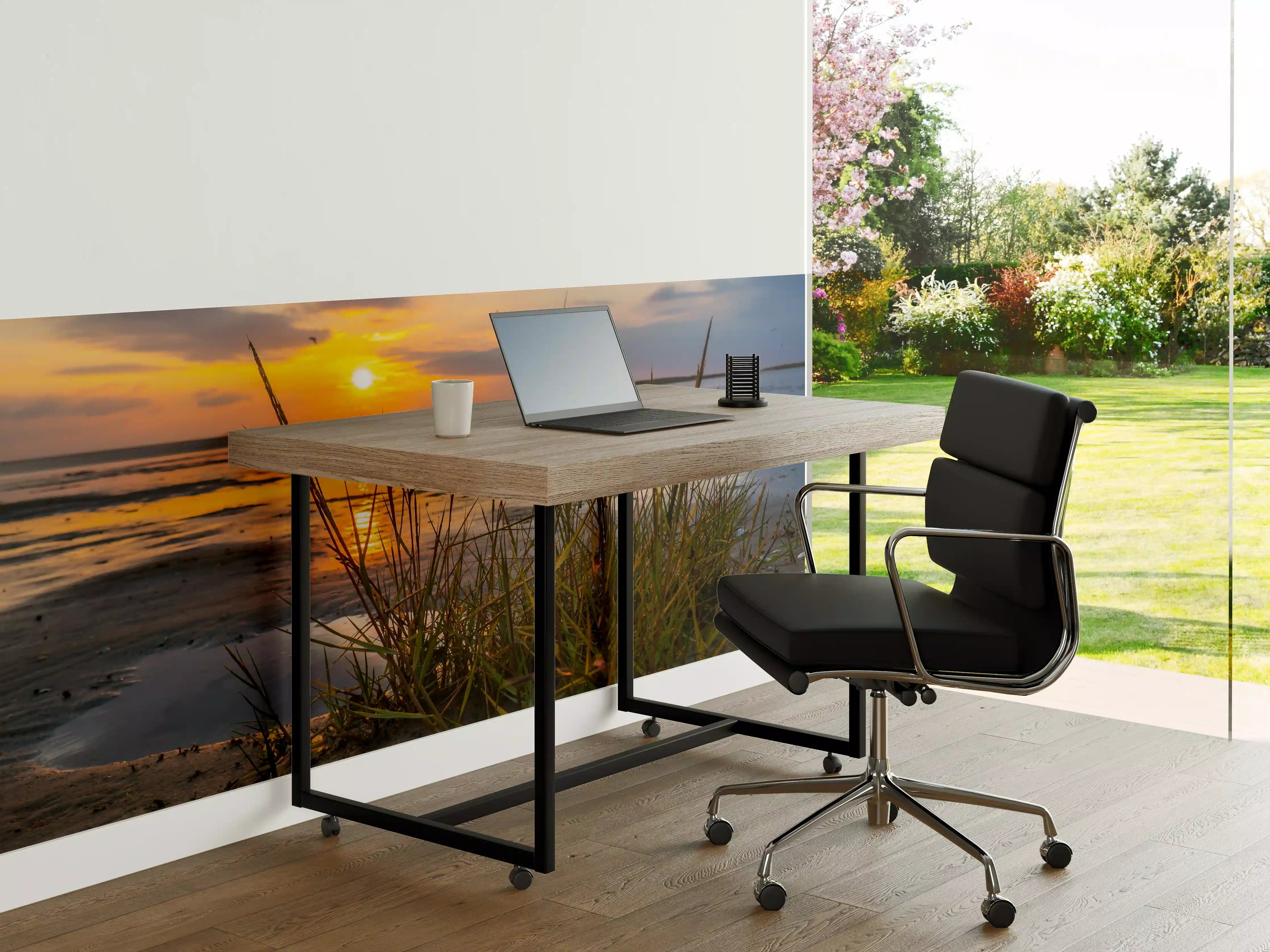 Büro Wandgestaltung - Sonnenuntergang im Wattenmeer an der Nordsee