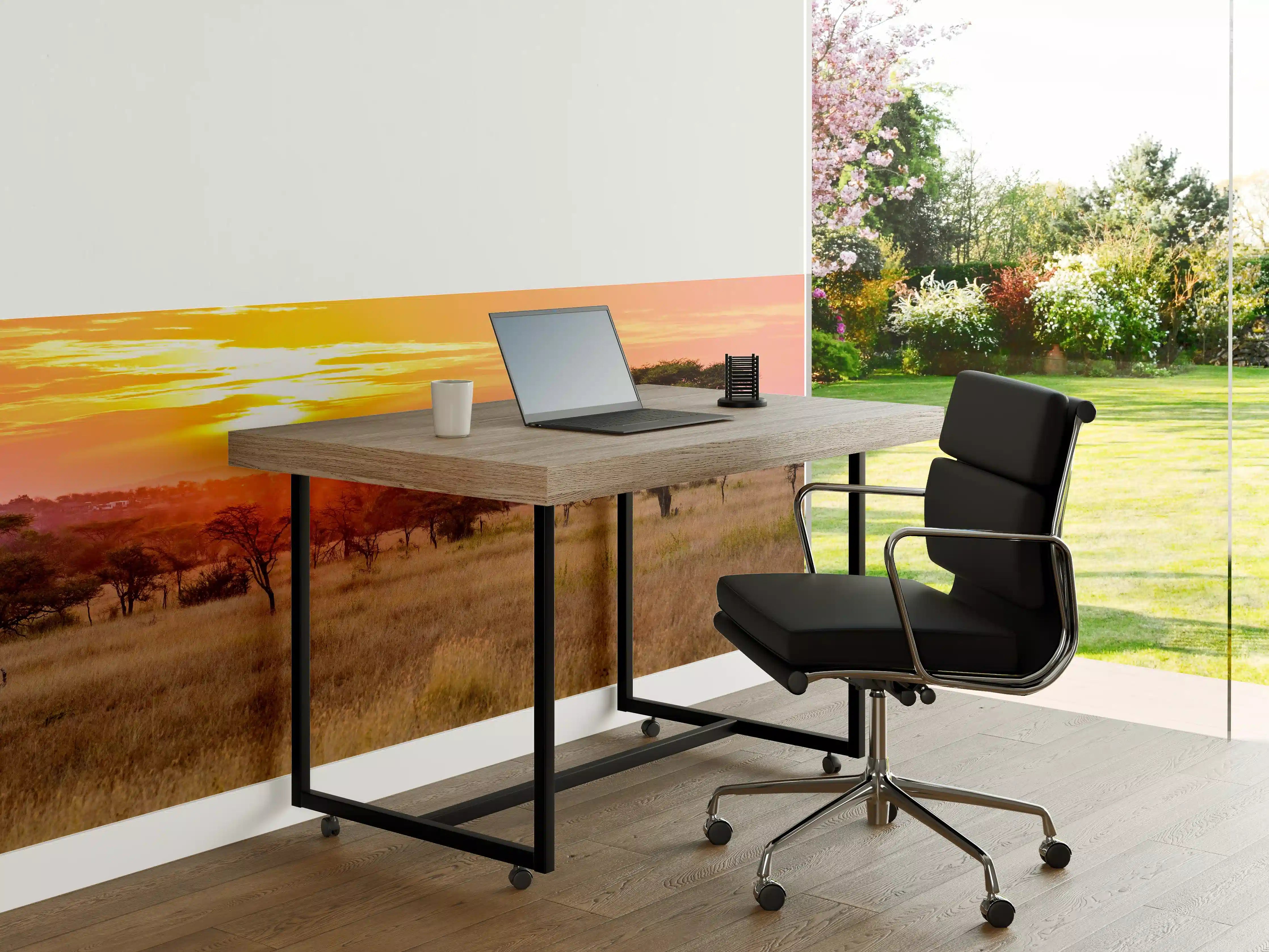 Büro Wandgestaltung - Sonnenuntergang in der Savanne Afrikas