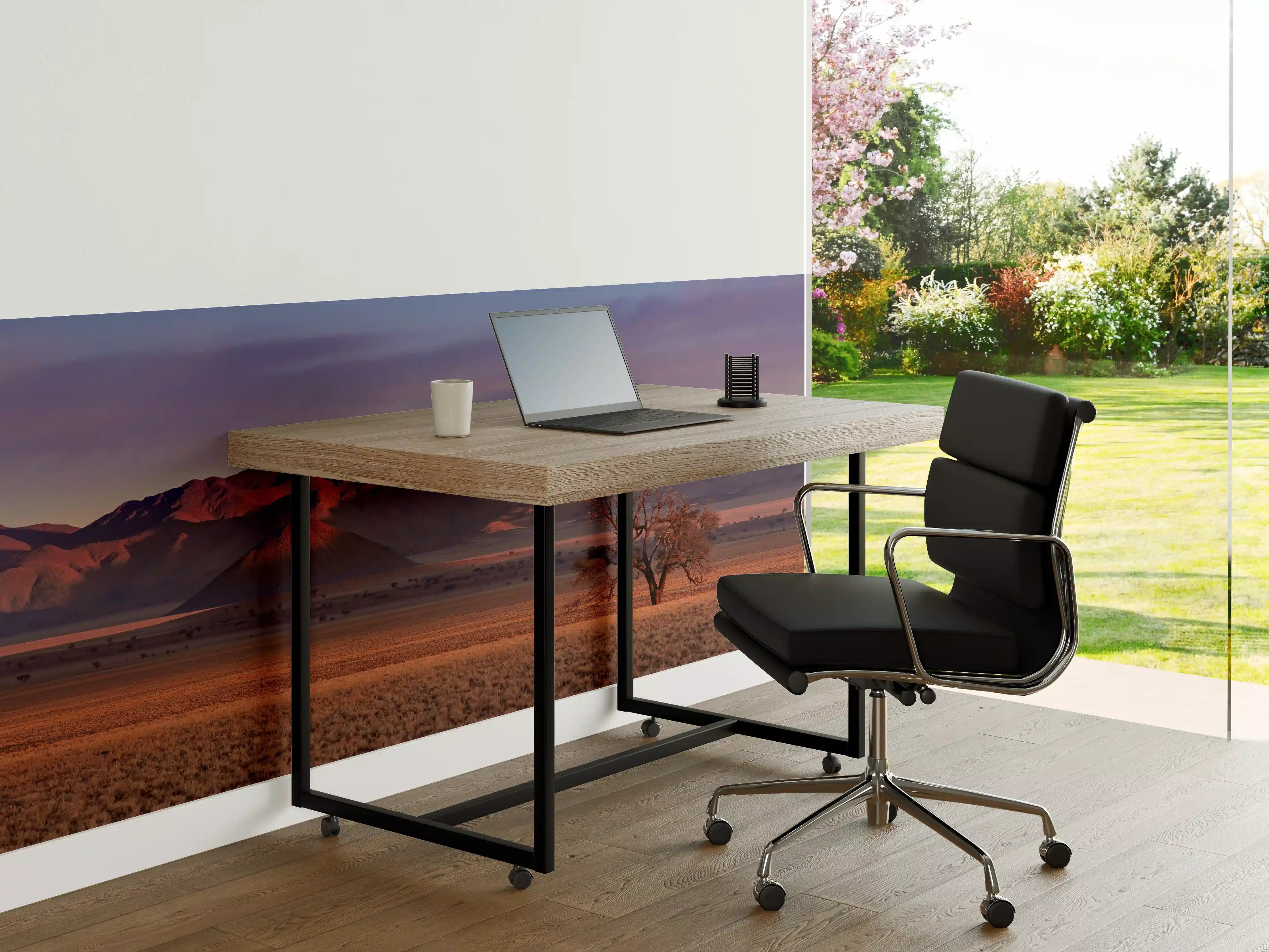 Büro Wandgestaltung - Sonnenuntergang in der Wüste mit einsamer Baum