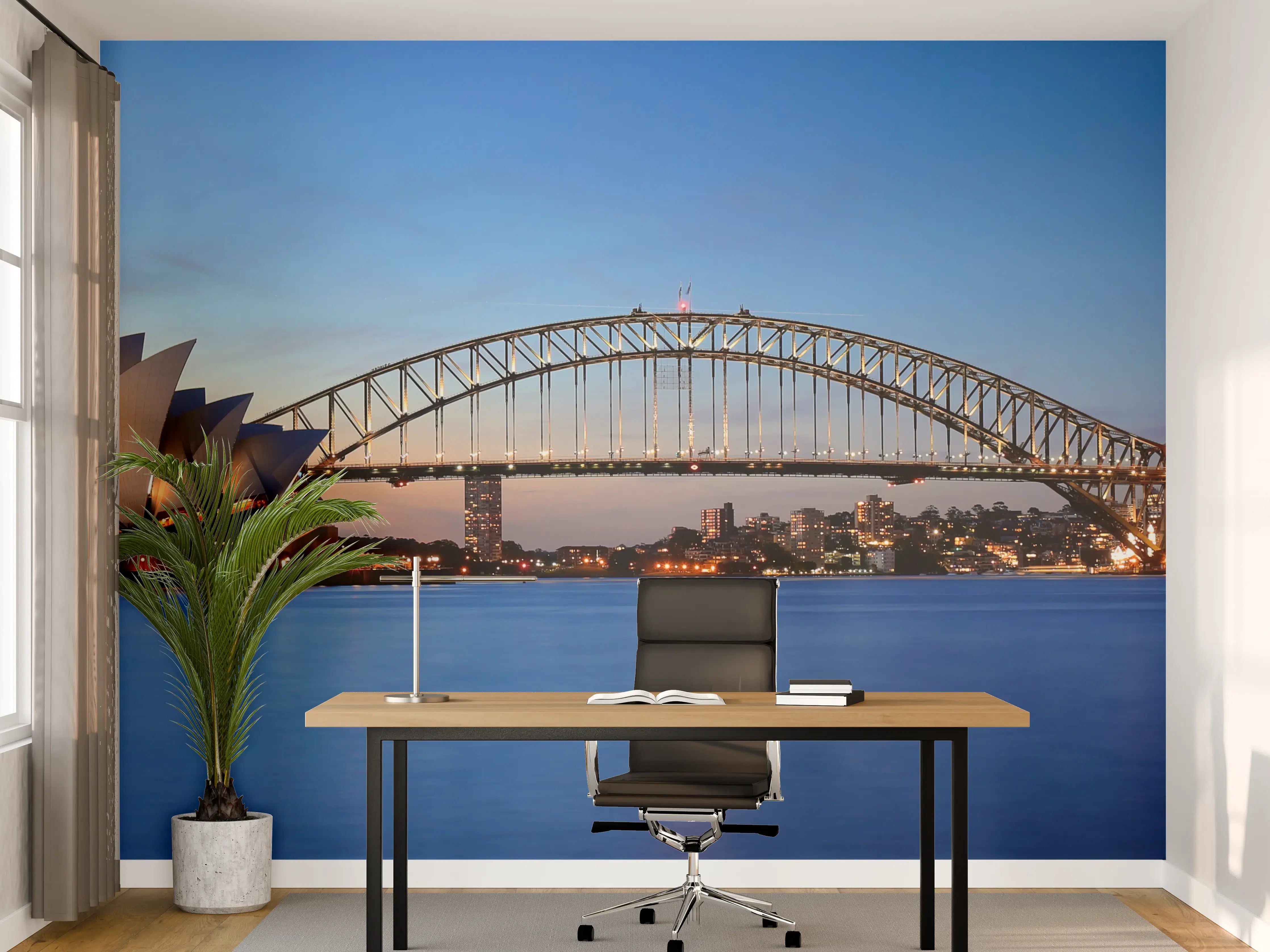 Büro Wandgestaltung - Sonnenuntergang über Sydney: Opernhaus und Brücke