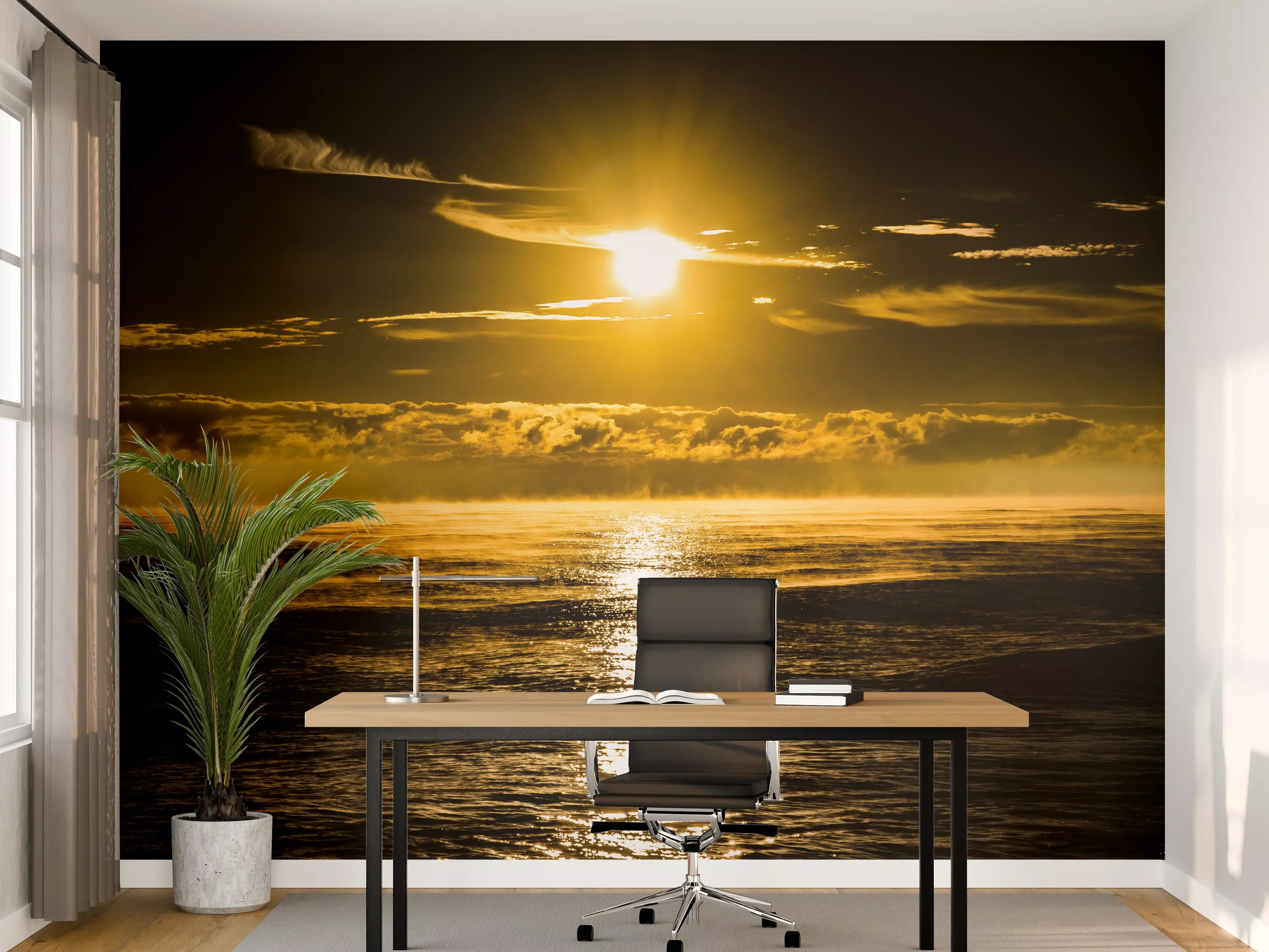 Büro Wandgestaltung - Sonnenuntergang über dem Meer