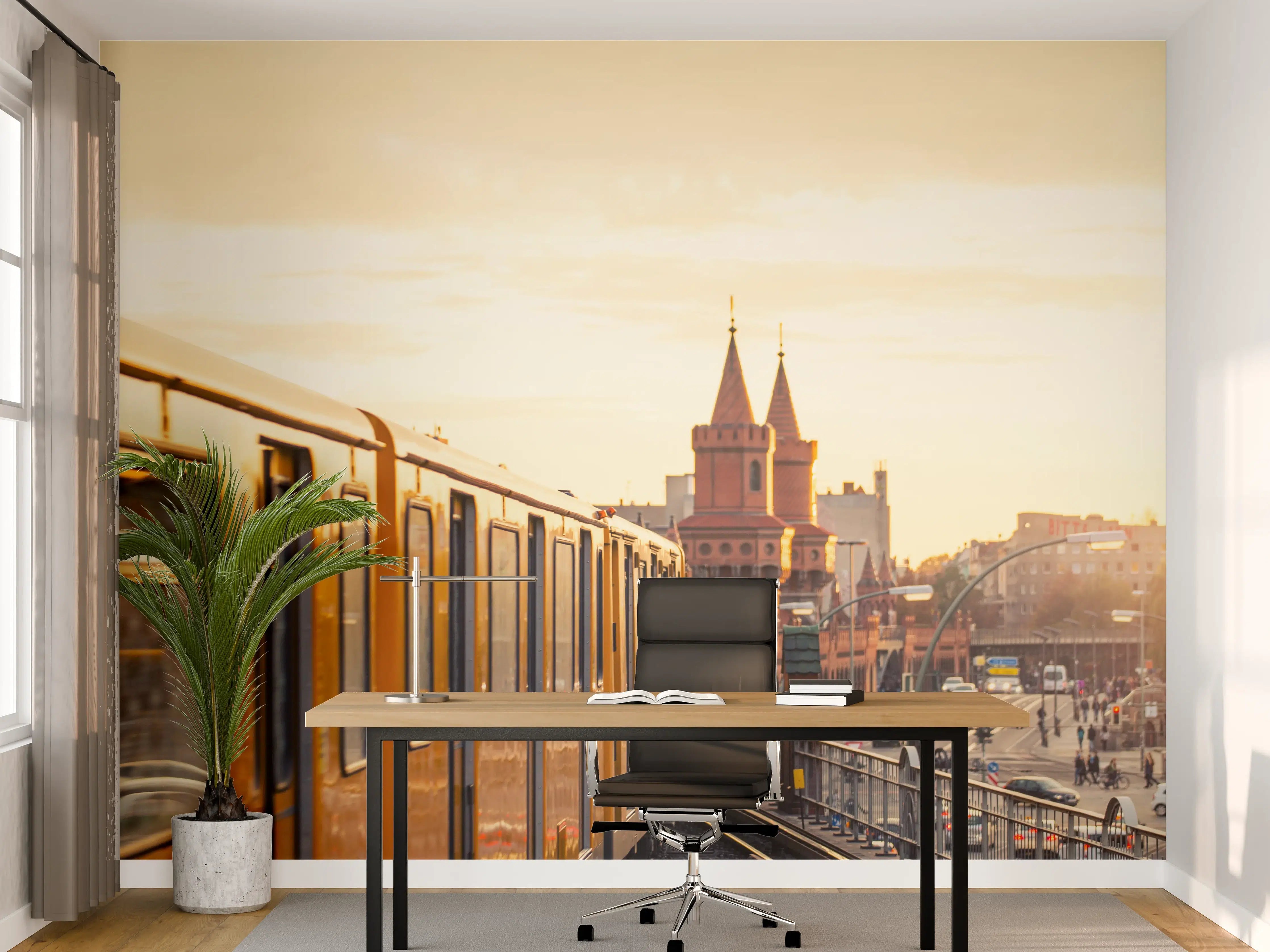 Büro Wandgestaltung - Sonnige Berlin Oberbaumbrücke