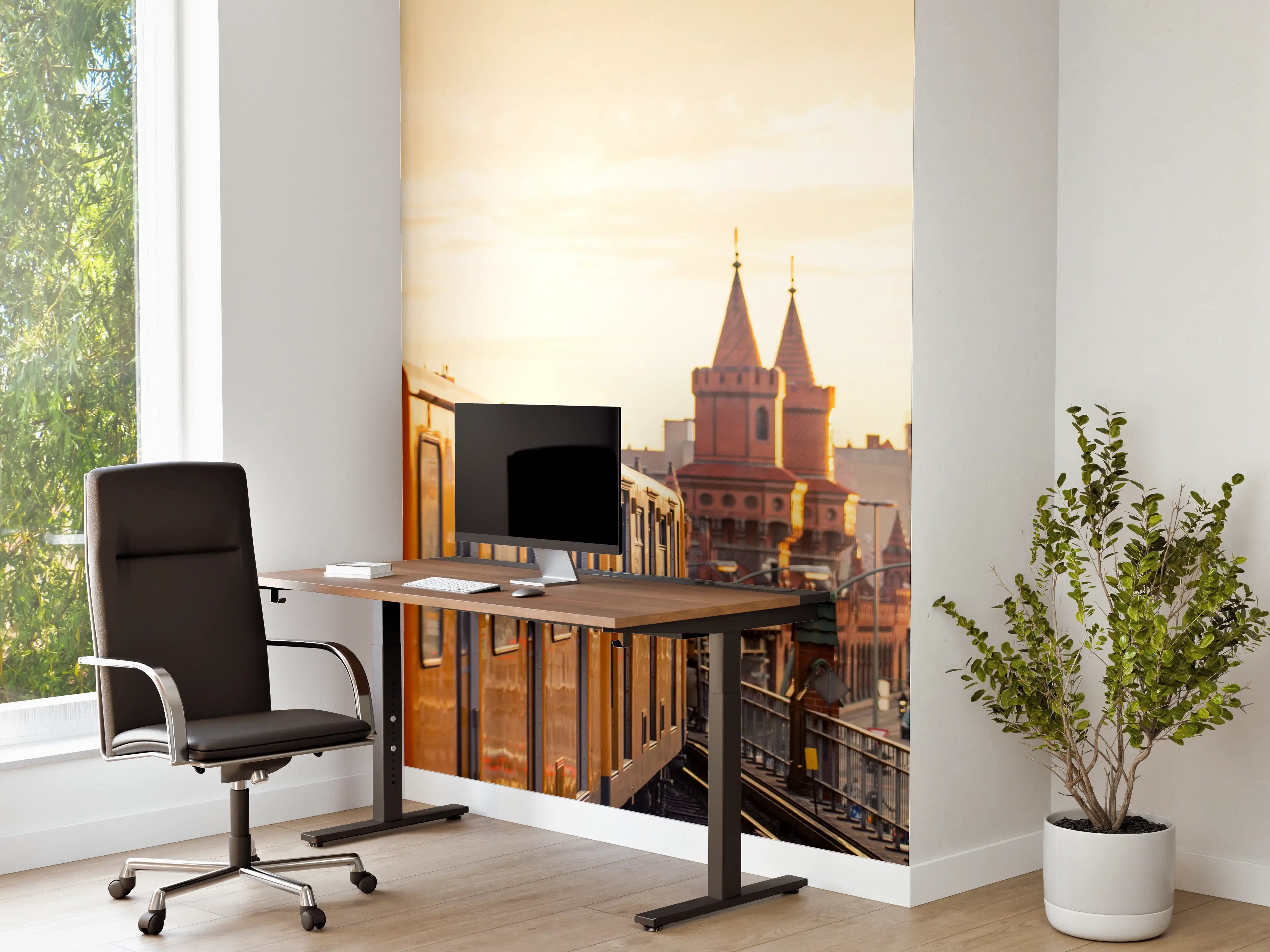 Büro Wandgestaltung - Sonnige Berlin Oberbaumbrücke