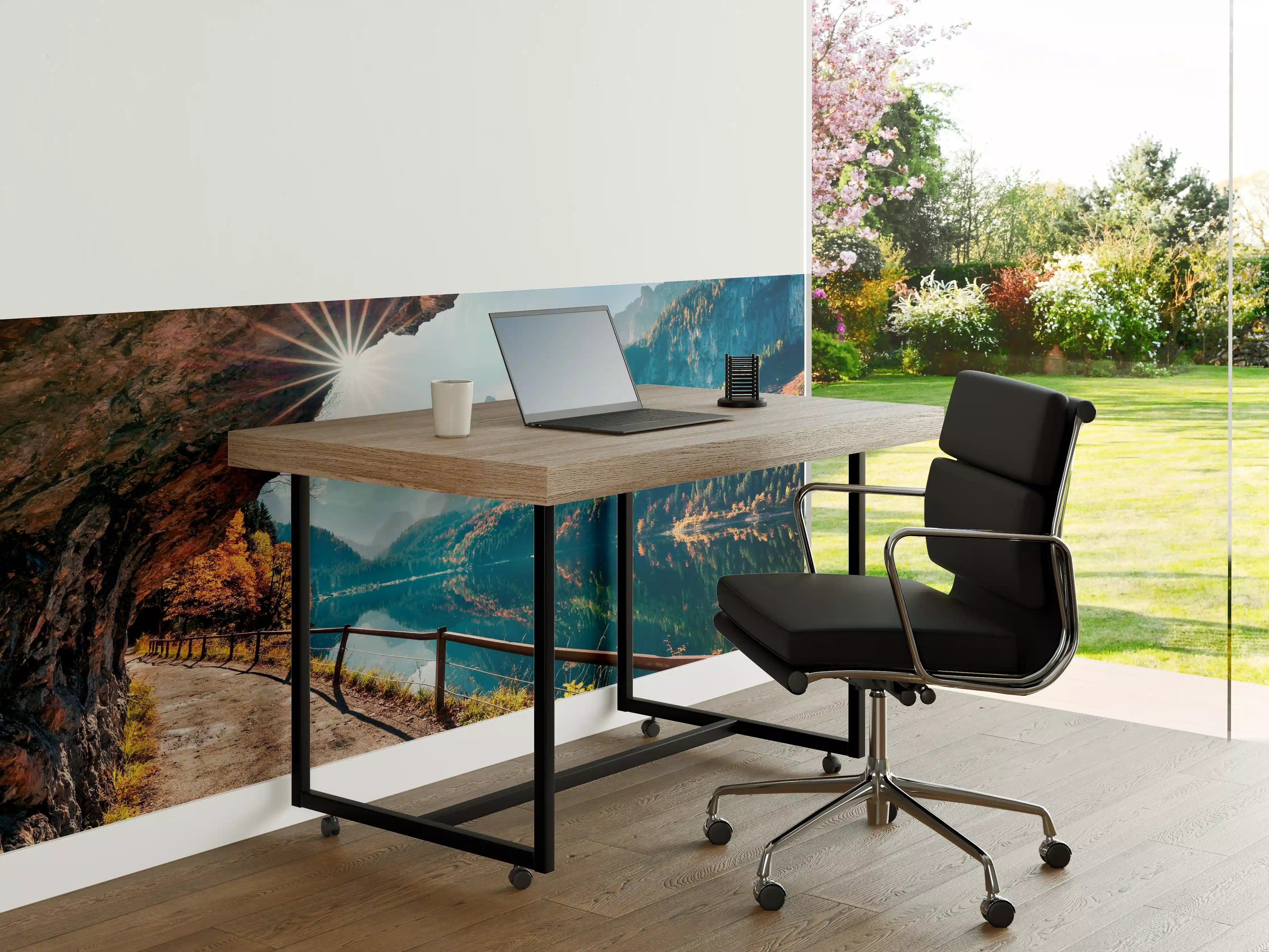 Büro Wandgestaltung - Sonnige Herbstszene am Gosausee