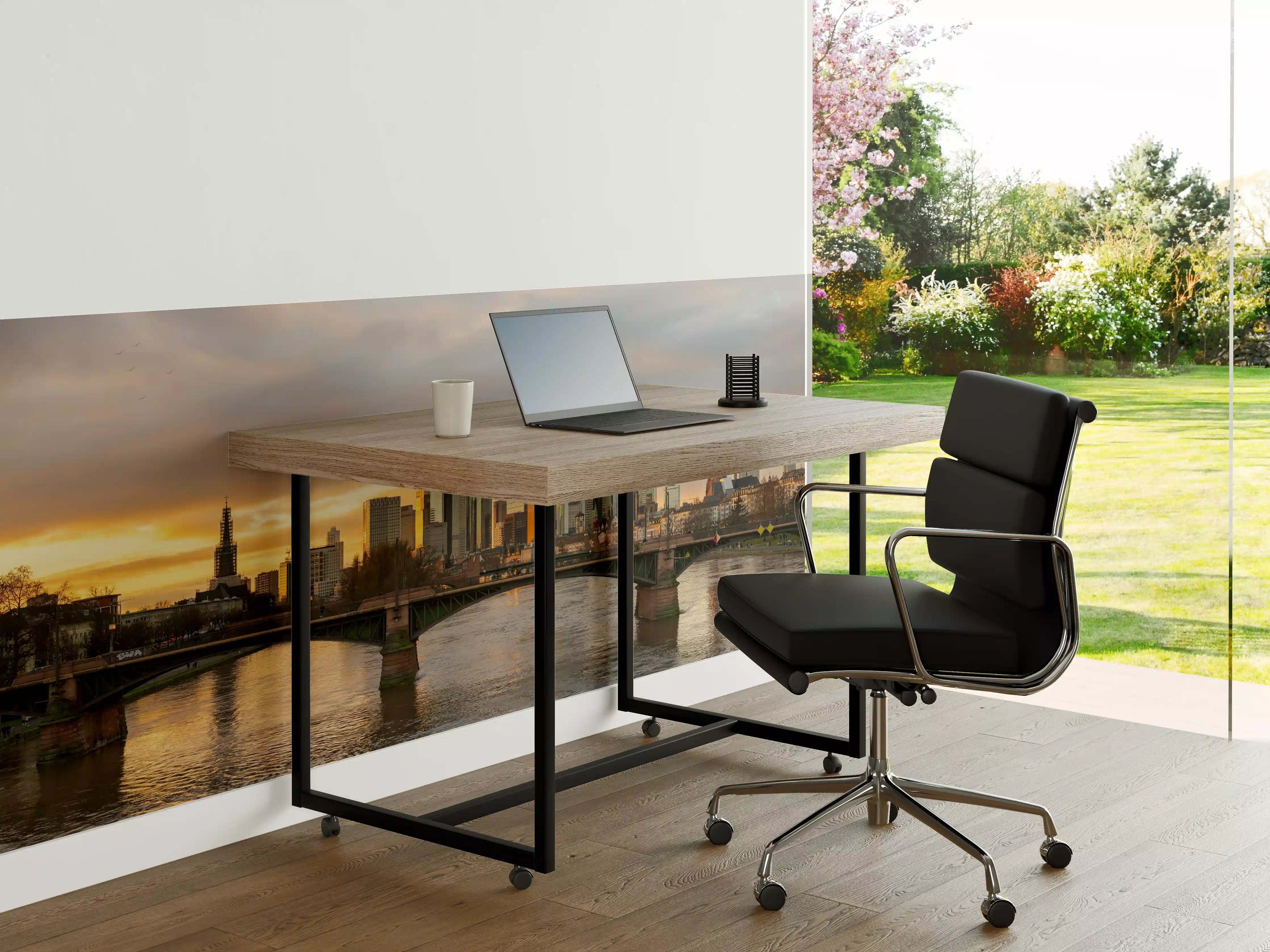 Büro Wandgestaltung - Stadt-Skyline im Abendlicht