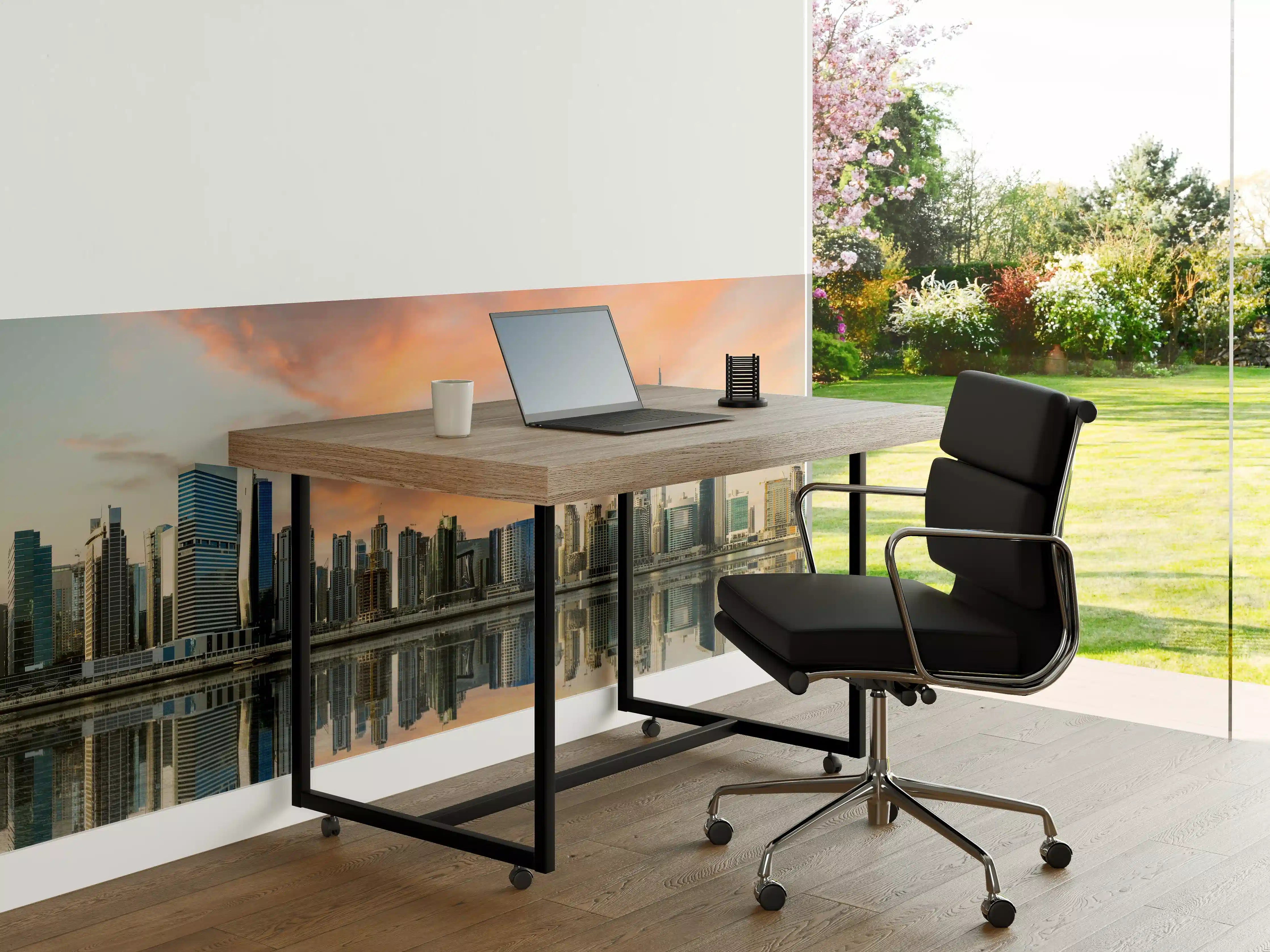 Büro Wandgestaltung - Stadt-Skyline im Abendrot