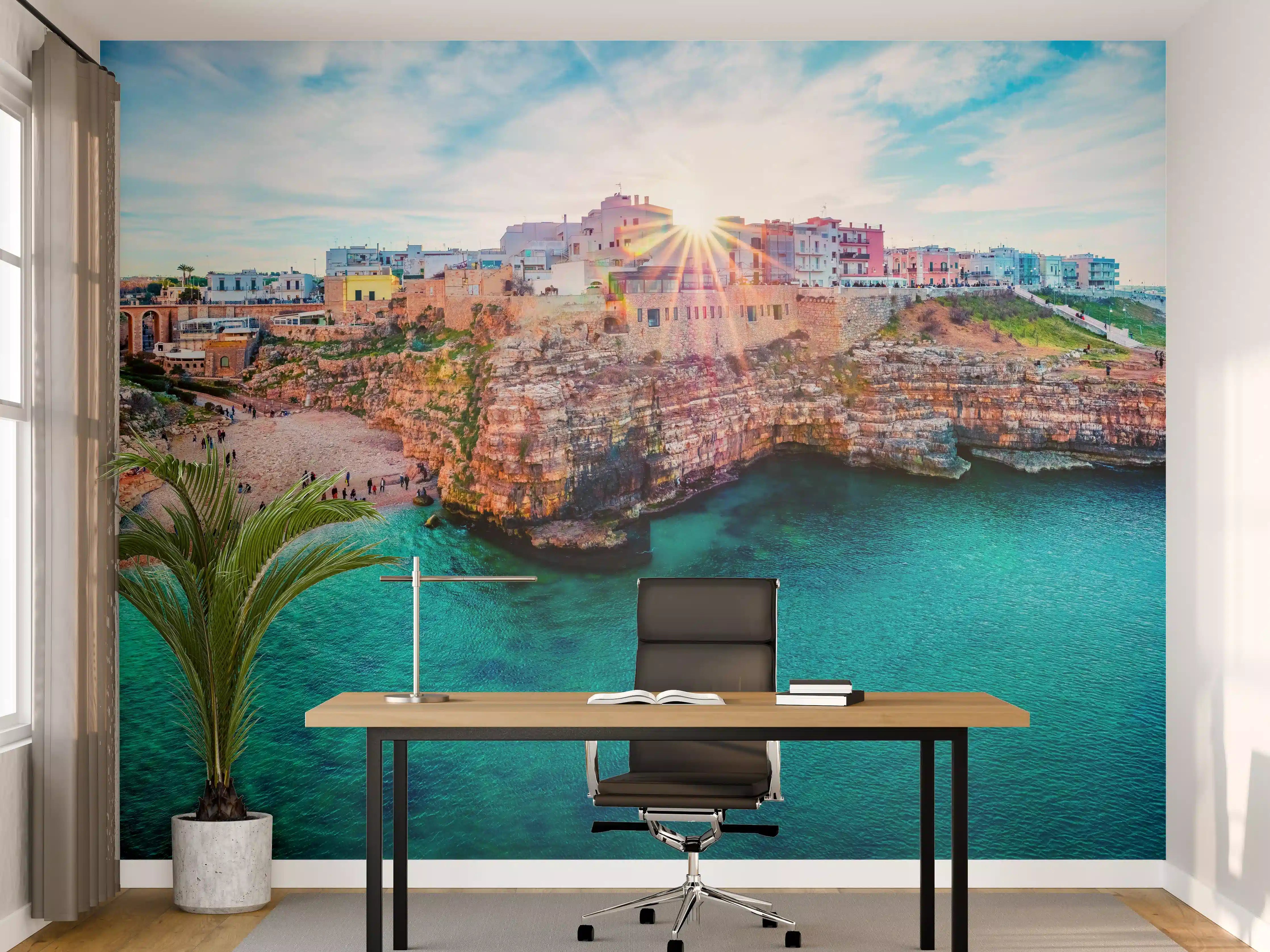Büro Wandgestaltung - Stadtbild von Polignano a Mare