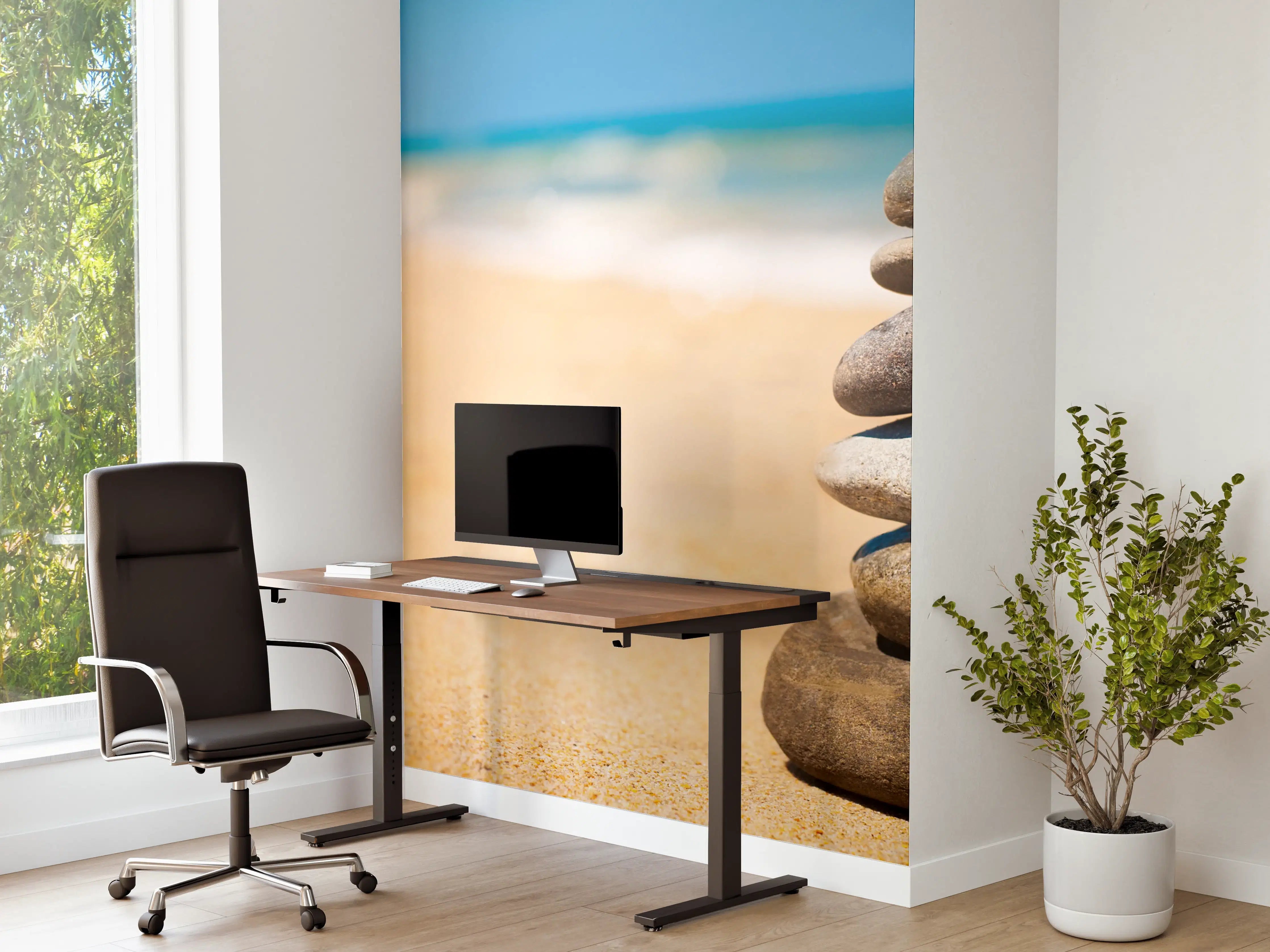 Büro Wandgestaltung - Steine Meditation Balance