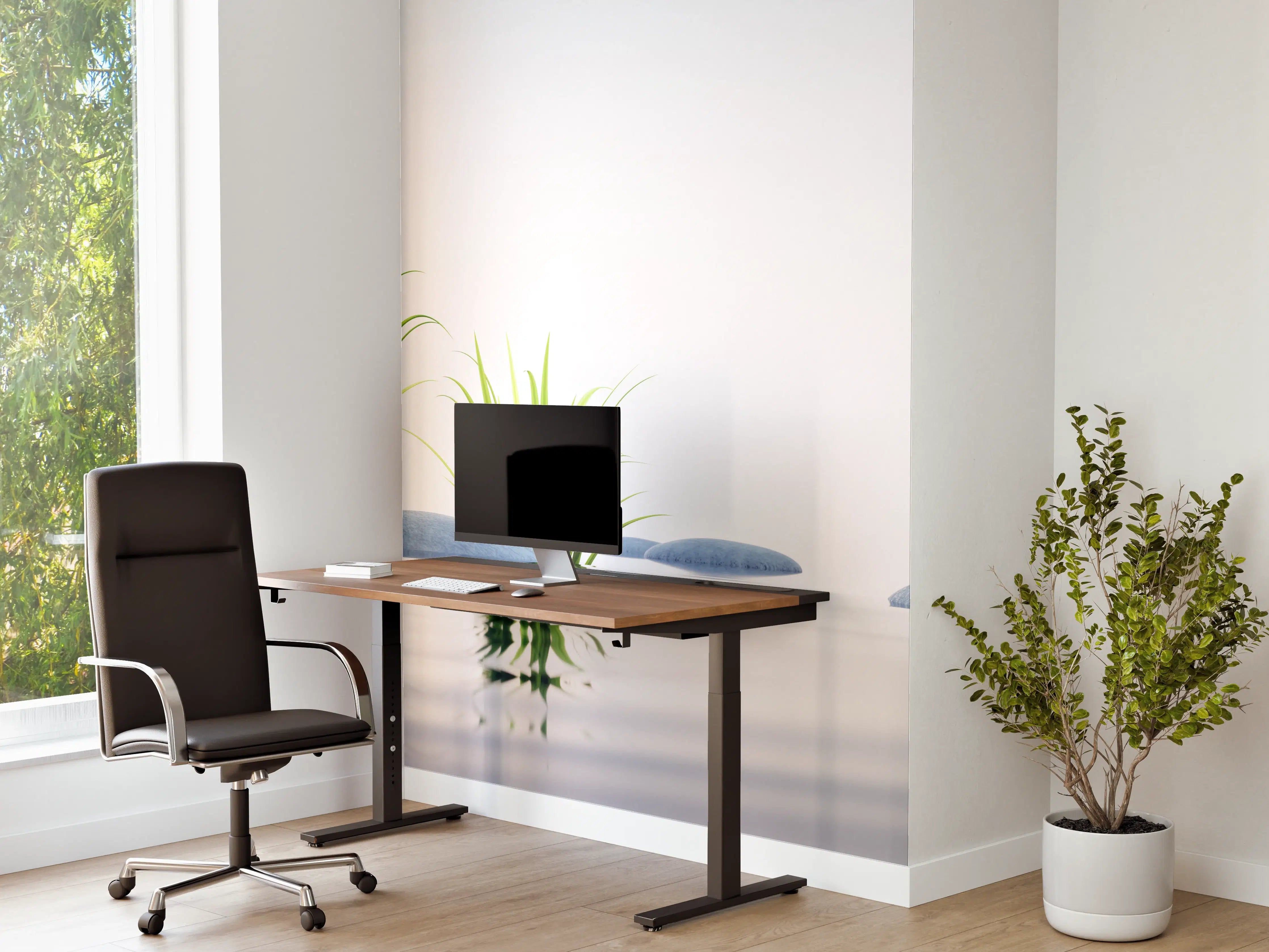 Büro Wandgestaltung - Steine und Gras im See Querformat