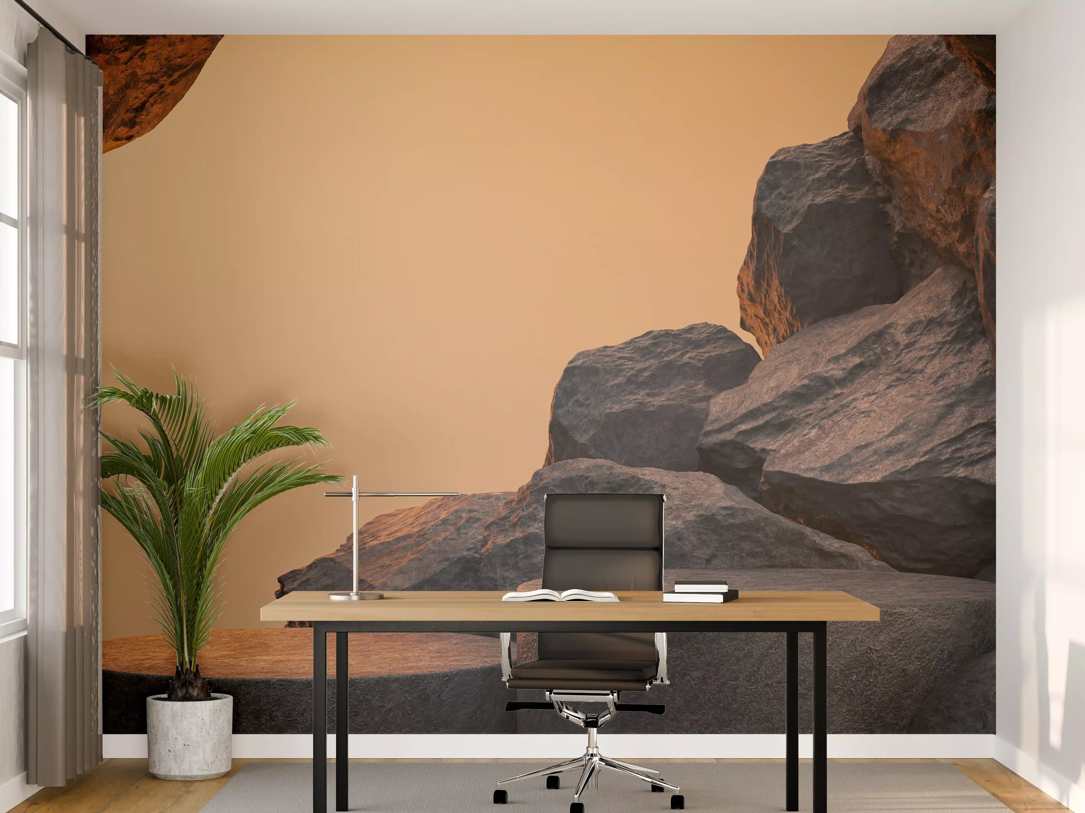 Büro Wandgestaltung - Steiniger Hintergrund - Grau