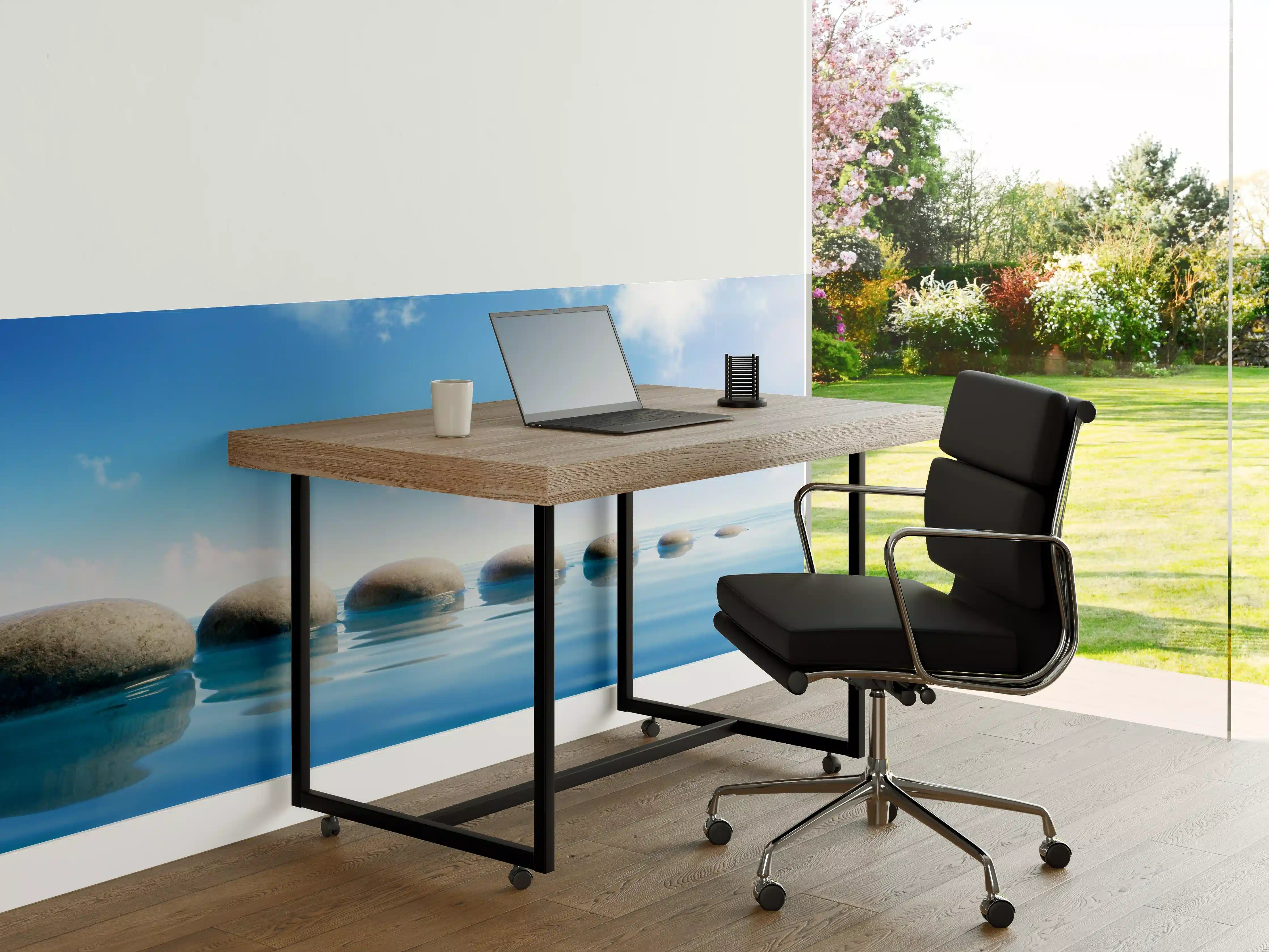 Büro Wandgestaltung - Steinreihe auf Wasser