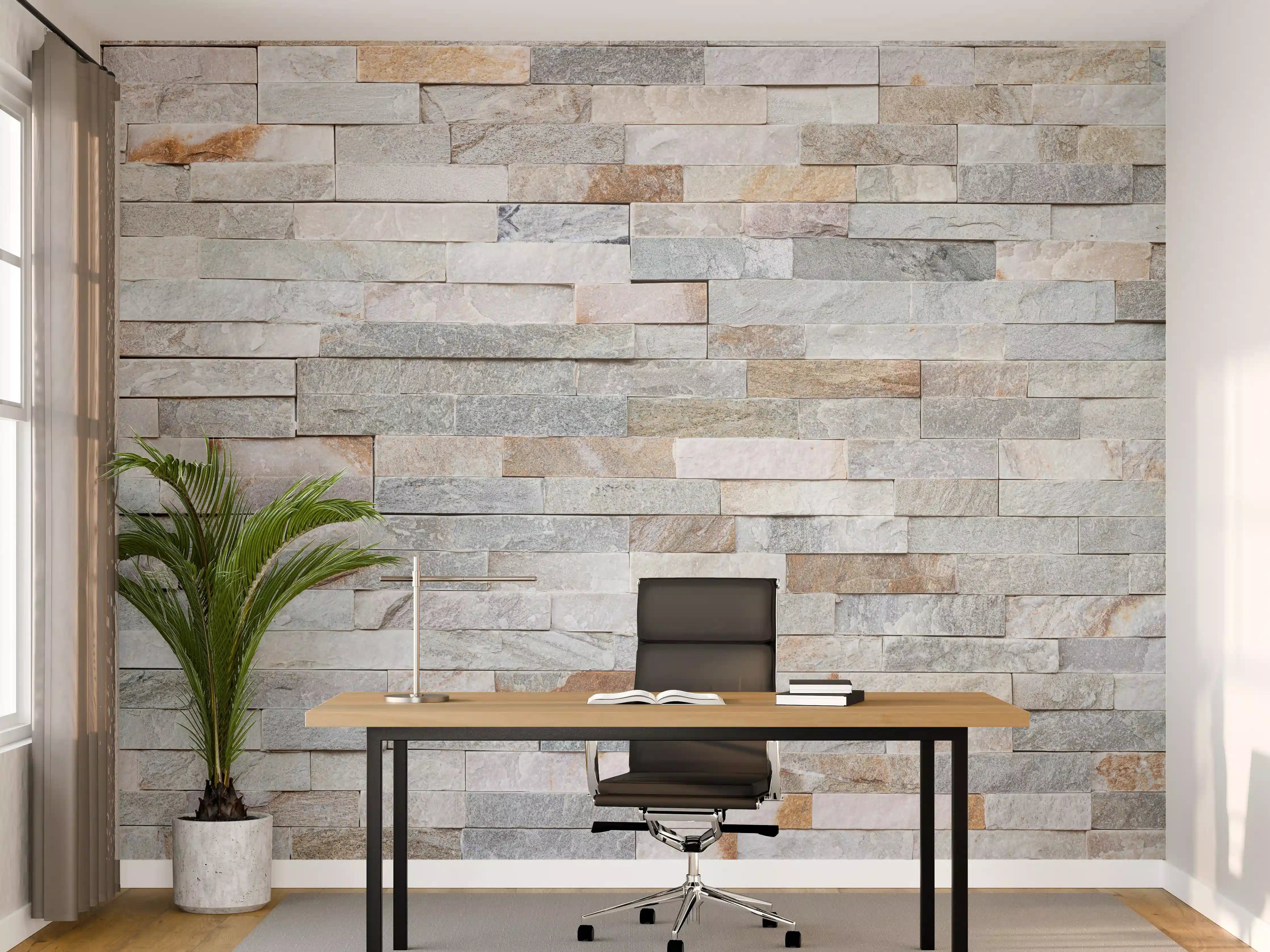 Büro Wandgestaltung - Steinwandmuster