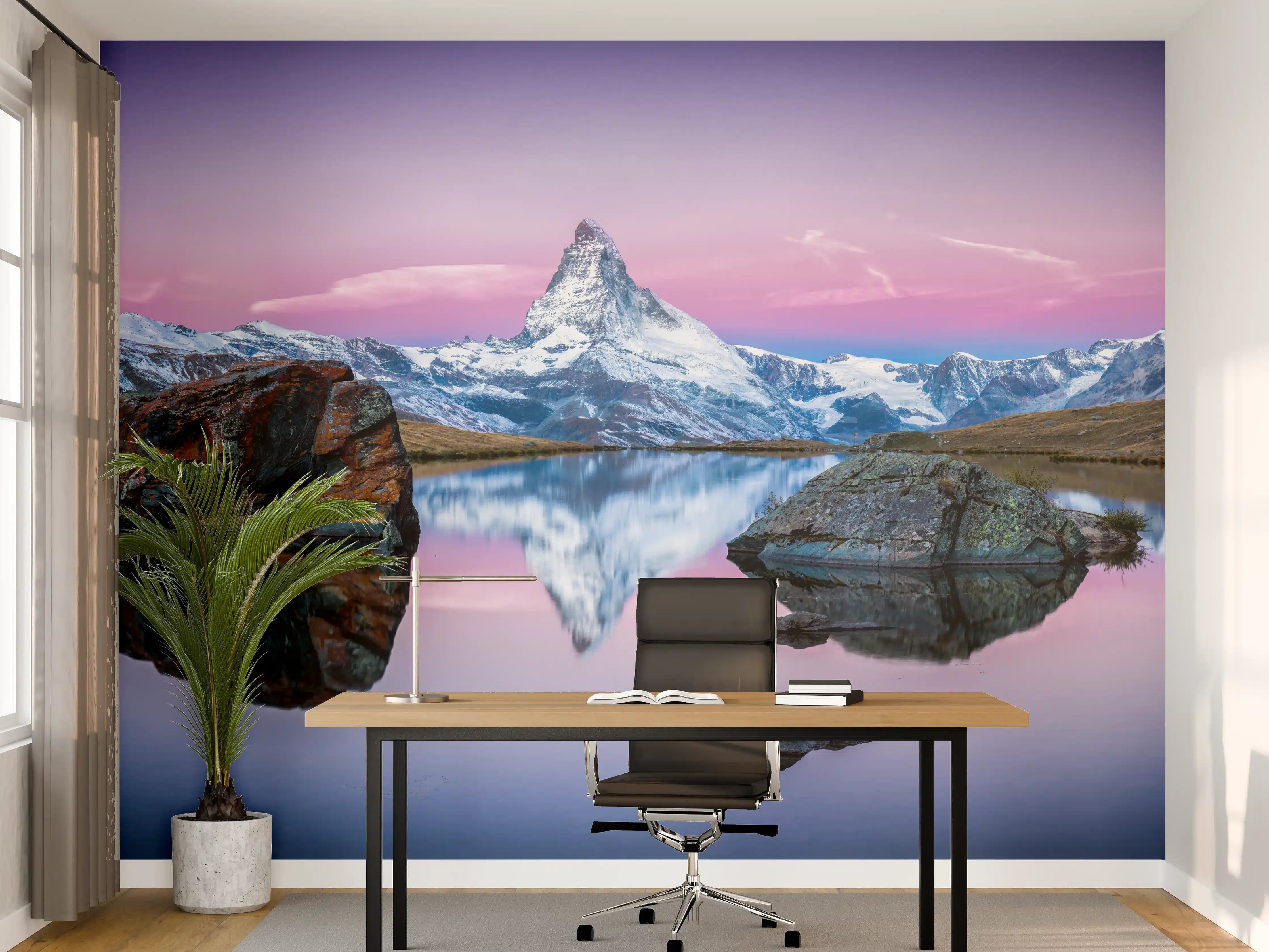 Büro Wandgestaltung - Stellisee in Schweiz - Matterhorn Panorama