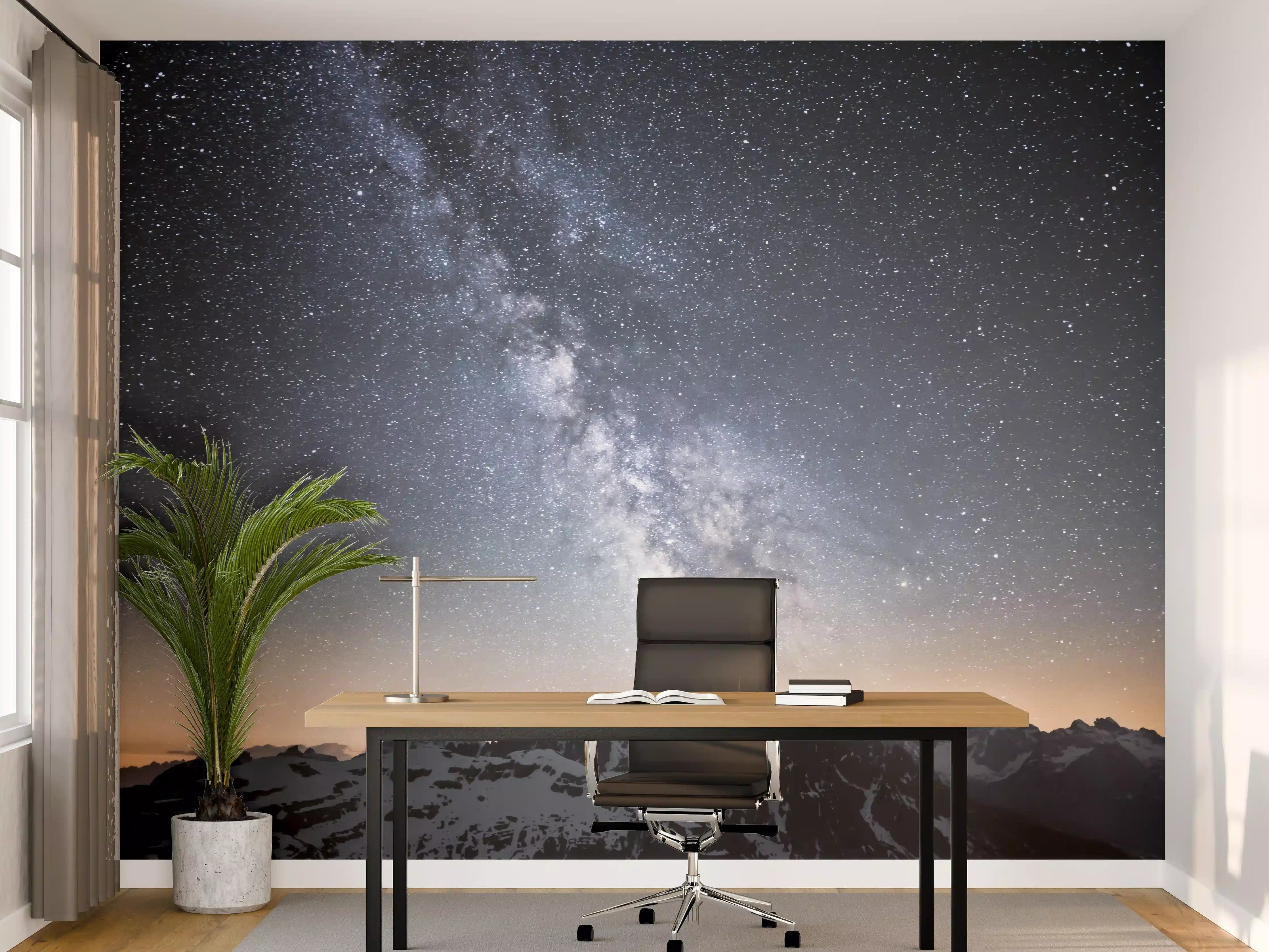 Büro Wandgestaltung - Sterne über Schneebergen
