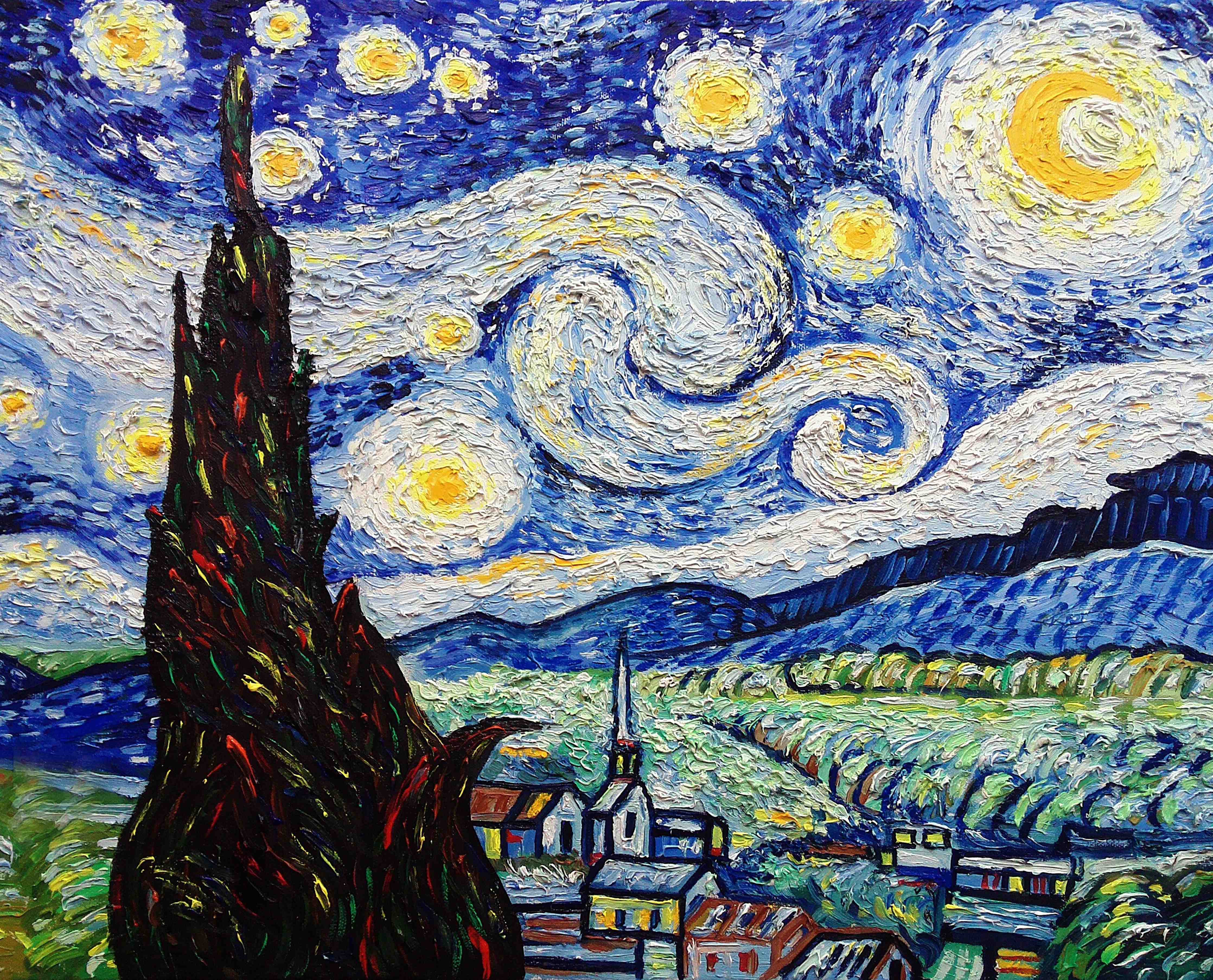 Büro Wandgestaltung-Sternenklare Heilige Nacht Kunstwerk