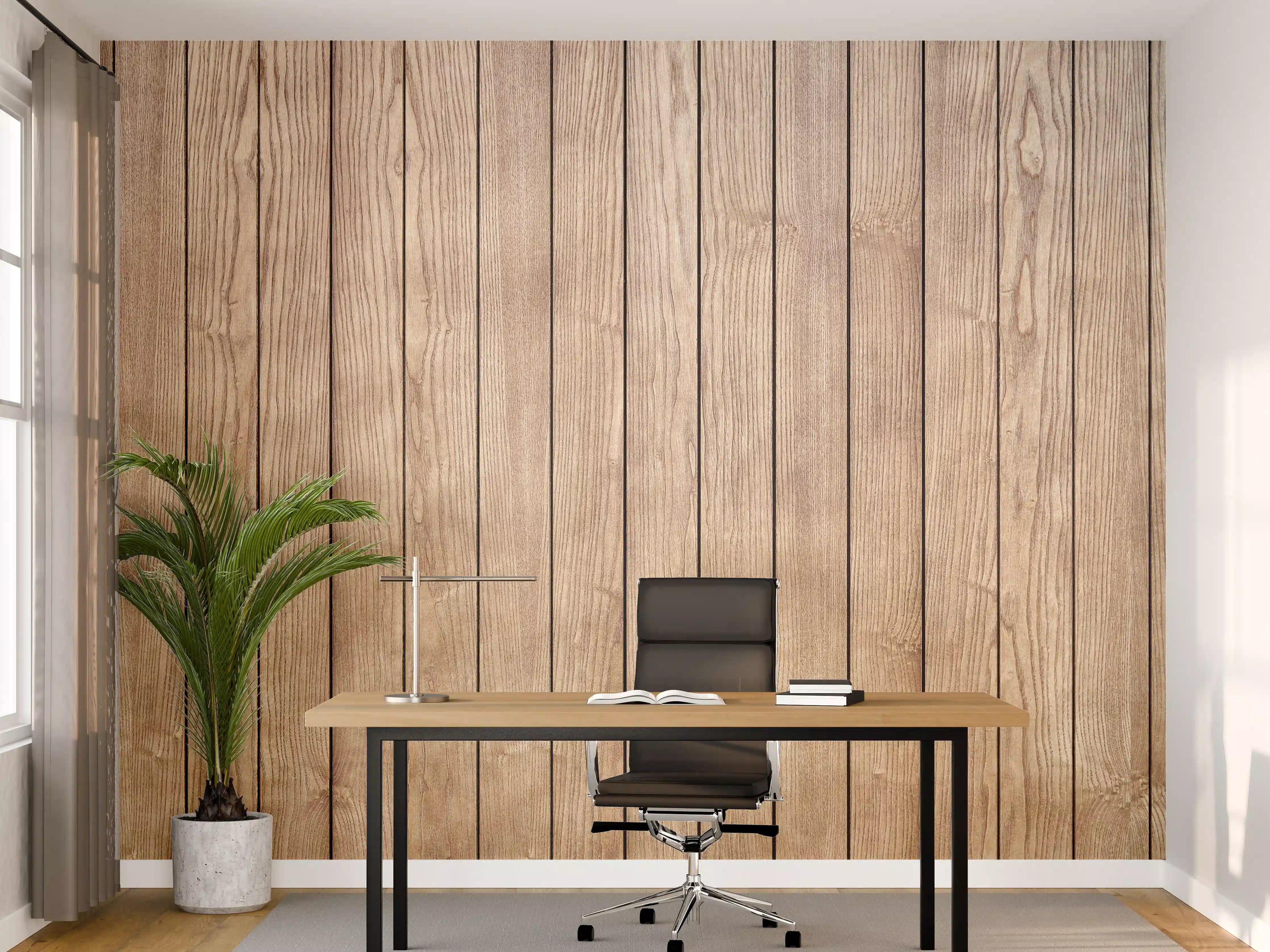 Büro Wandgestaltung - Stilvolle Eschenholzdielen