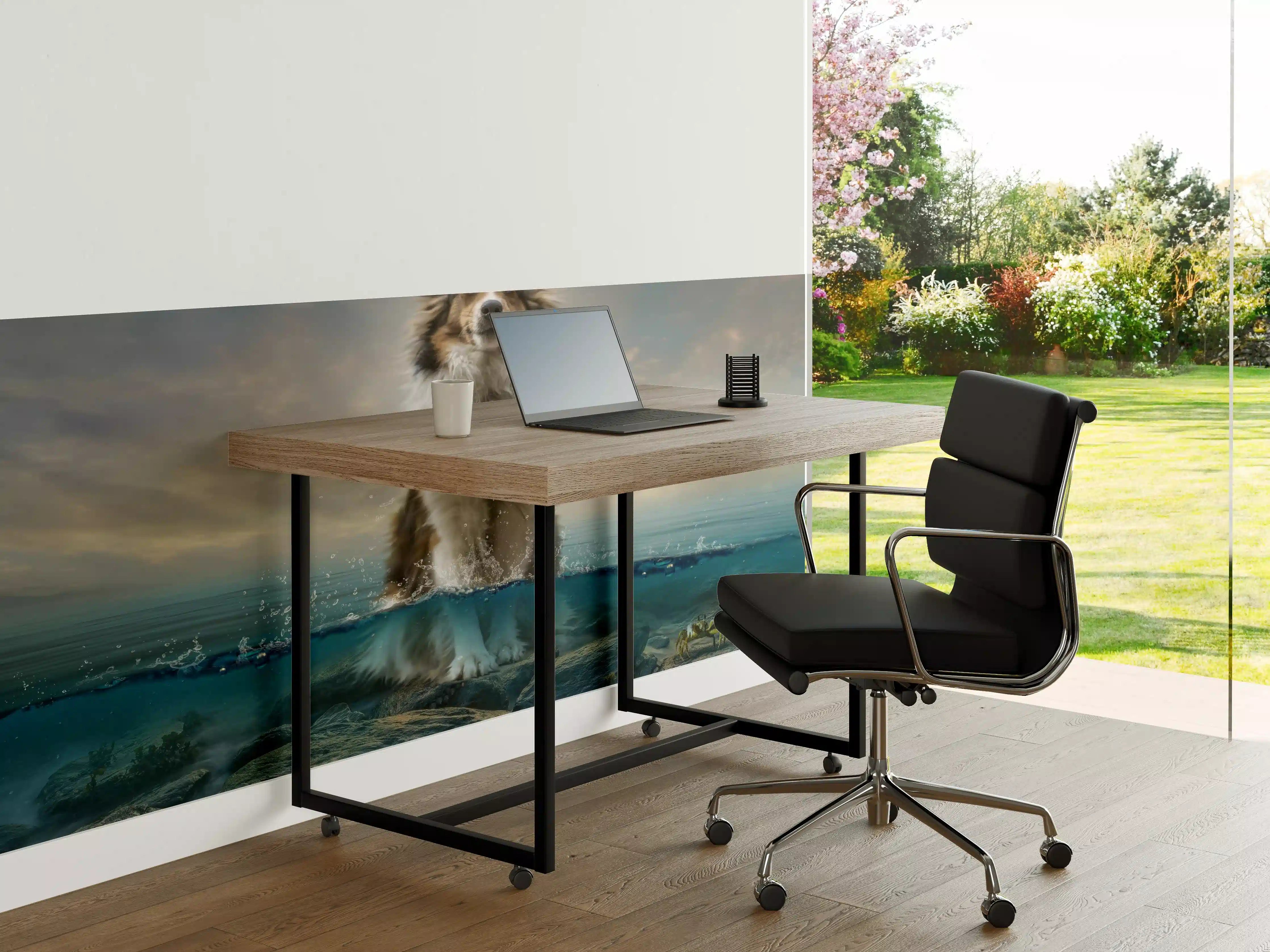 Büro Wandgestaltung - Stolzer Shetland-Schäferhund im Wasser